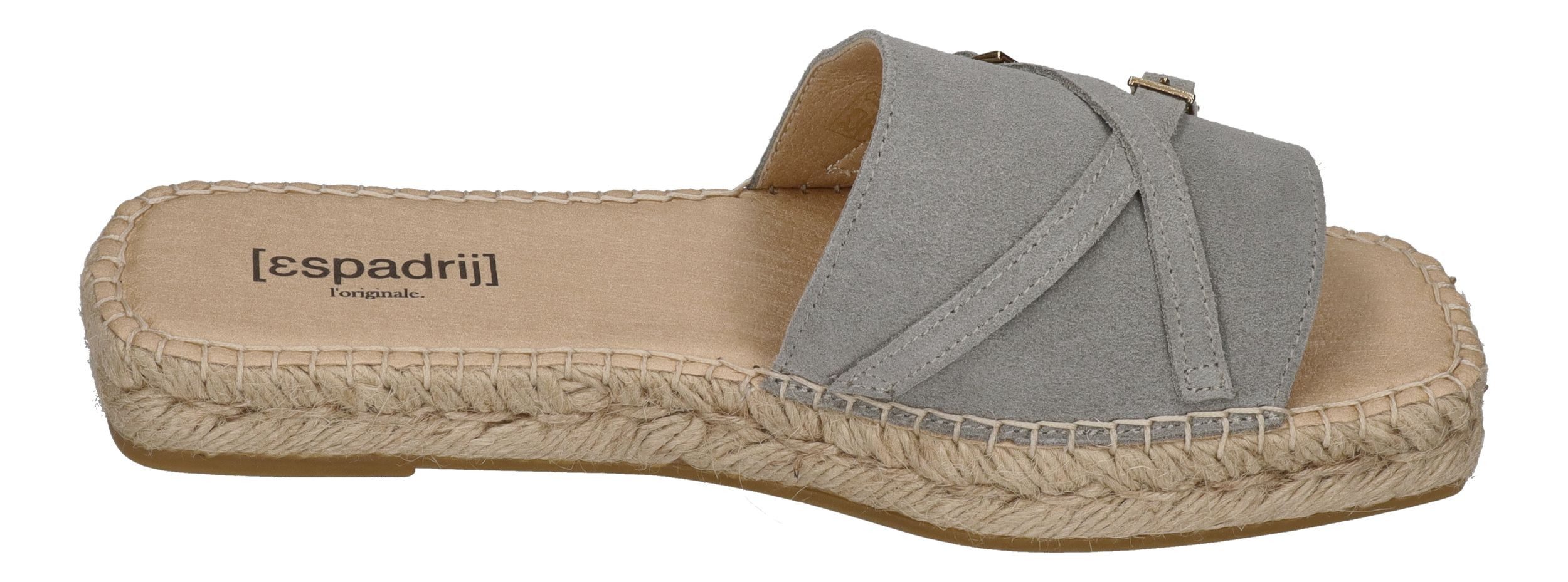 espadrij l´originale CARRE BUCKLE Pantolette Gris – Bild 4 von 5