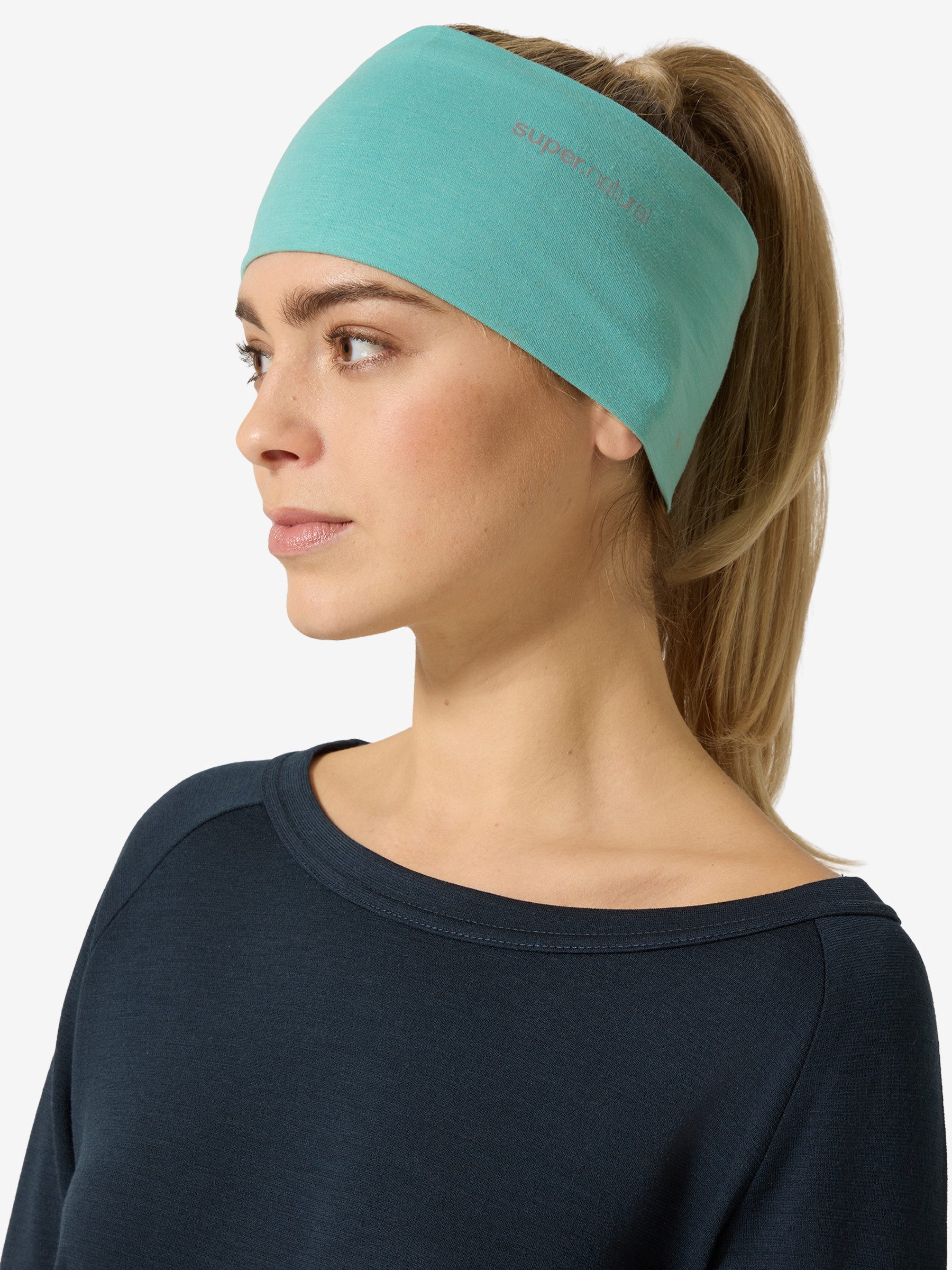 SUPER.NATURAL Stirnband Merino Stirnband WANDERLUST HEADBAND wärmender Merino-Materialmix