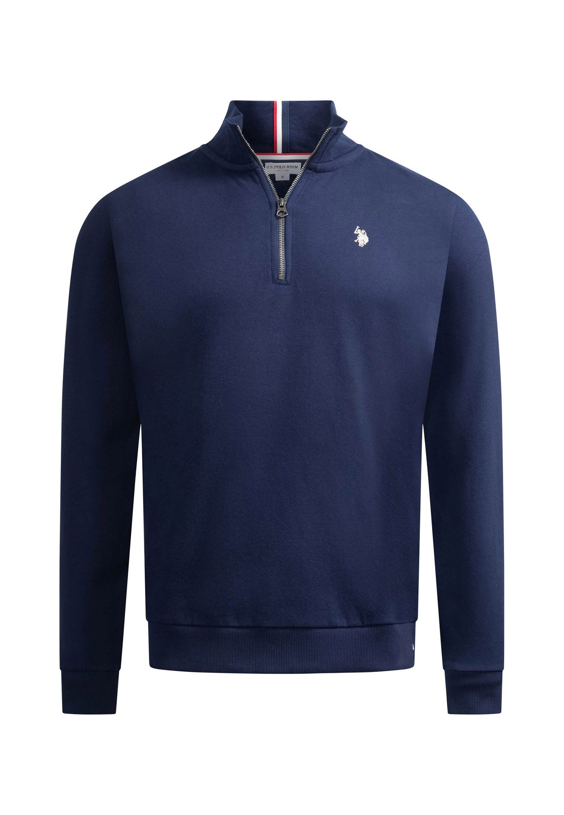 U.S. Polo Assn. Stehkragenpullover USNiico – Herren Half-Zip Pullover mit Logo-Stickerei Weiche Baumwollmischung, sportlich-elegantes Design und hoher Komfort – Bild 5 von 5