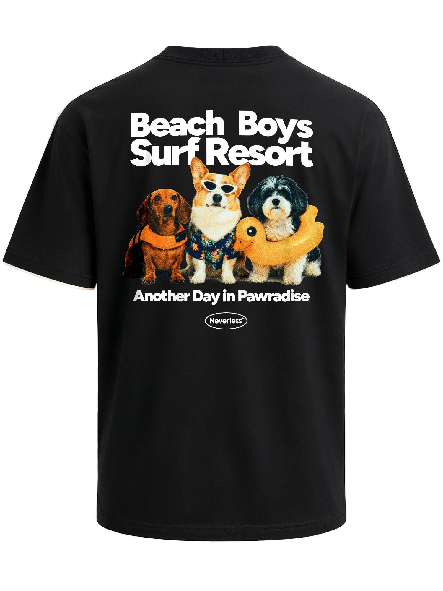 Neverless Oversize-Shirt Herren T-Shirt - Design Beach Dogs - Oversized Relaxed Fit Printshirt mit Print