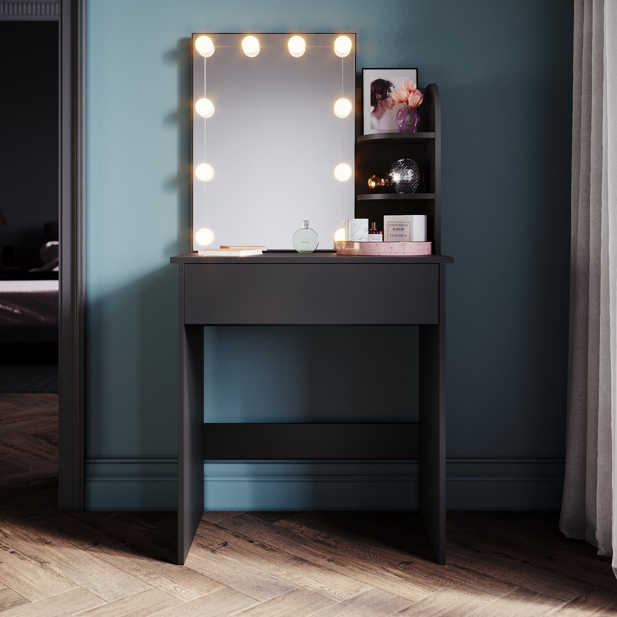 SONNI Schminktisch Schminktisch mit dreifarbig beleuchtetem Schminkspiegel, günstig online kaufen