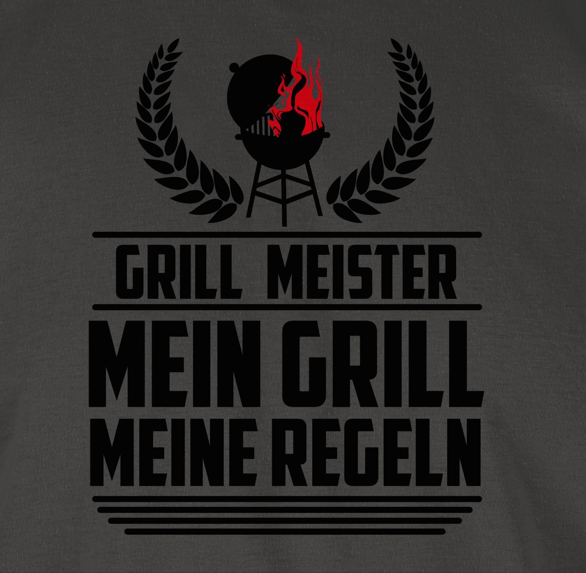 Shirtracer T-Shirt Grill Meister - Dunkelgrau Grillen & 1 schwarz Grillzubehör Geschenk