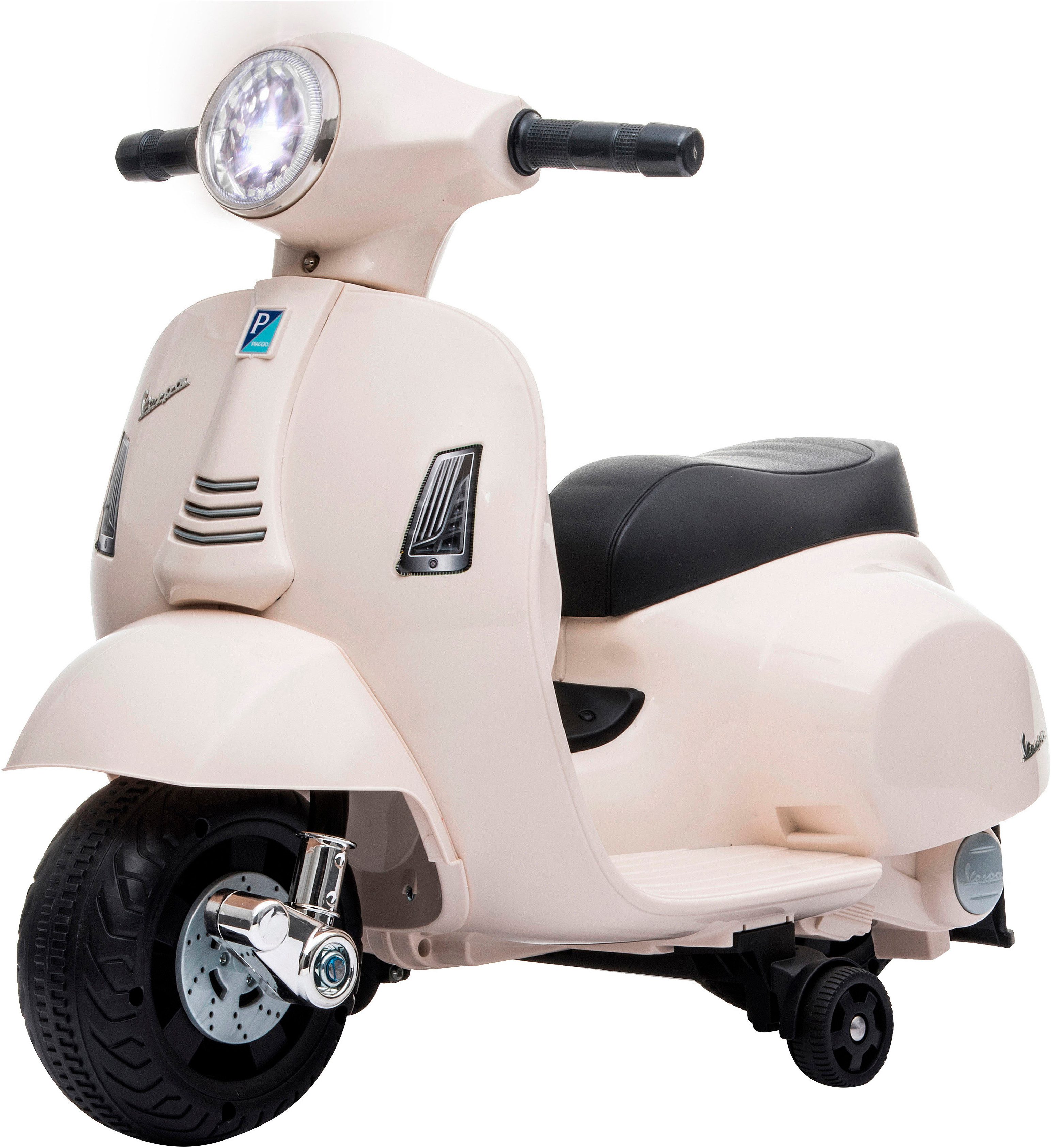 Jamara Elektro-Kinderroller Ride-on Vespa Mini, Li-Power 8.4, Belastbarkeit 25 kg, mit Licht und manueller Hupe