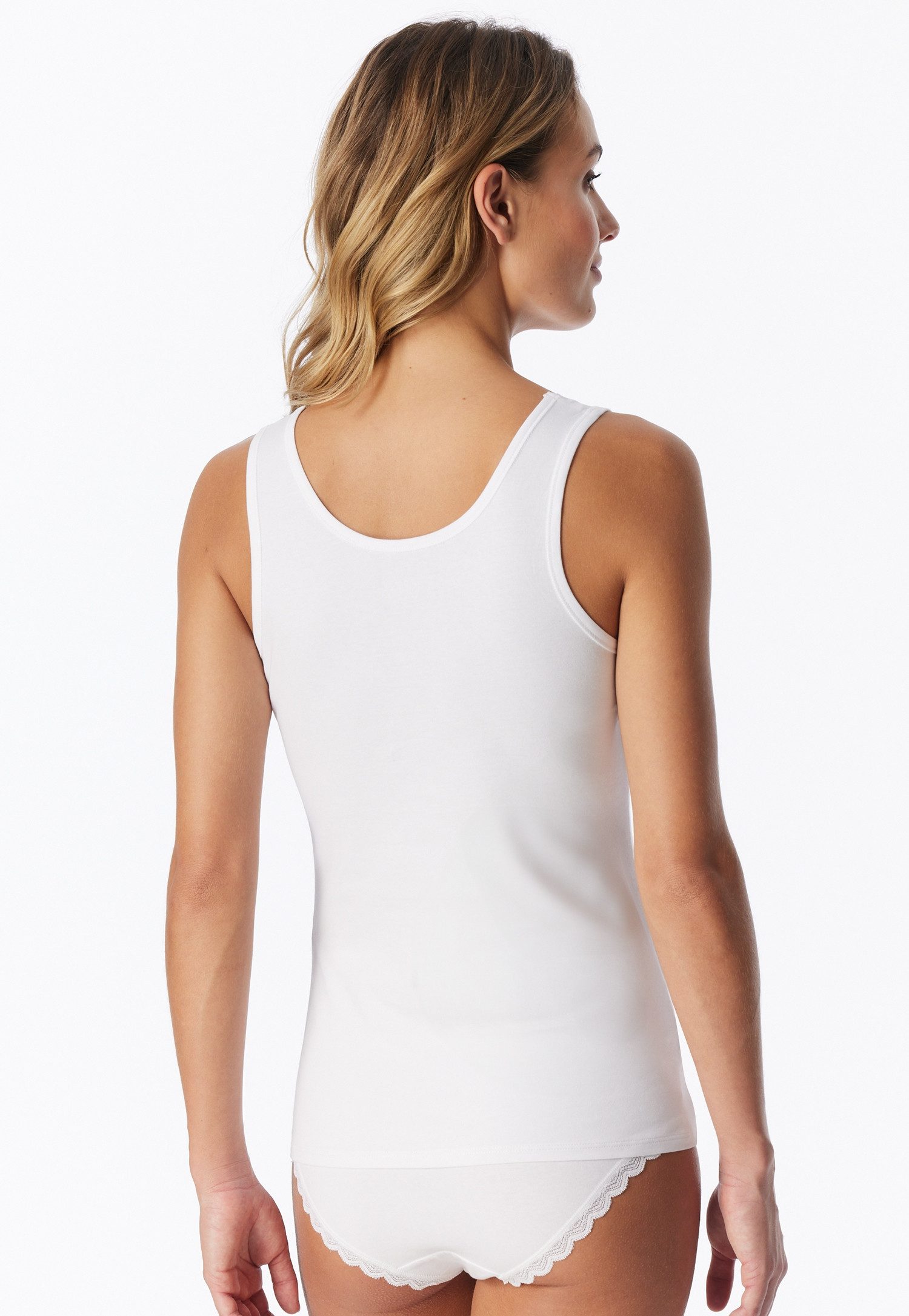 uncover by SCHIESSER Trägertop UNCOVER Cotton Lace mit Rundhalsausschnitt und kleiner Häkelkante – Bild 4 von 5