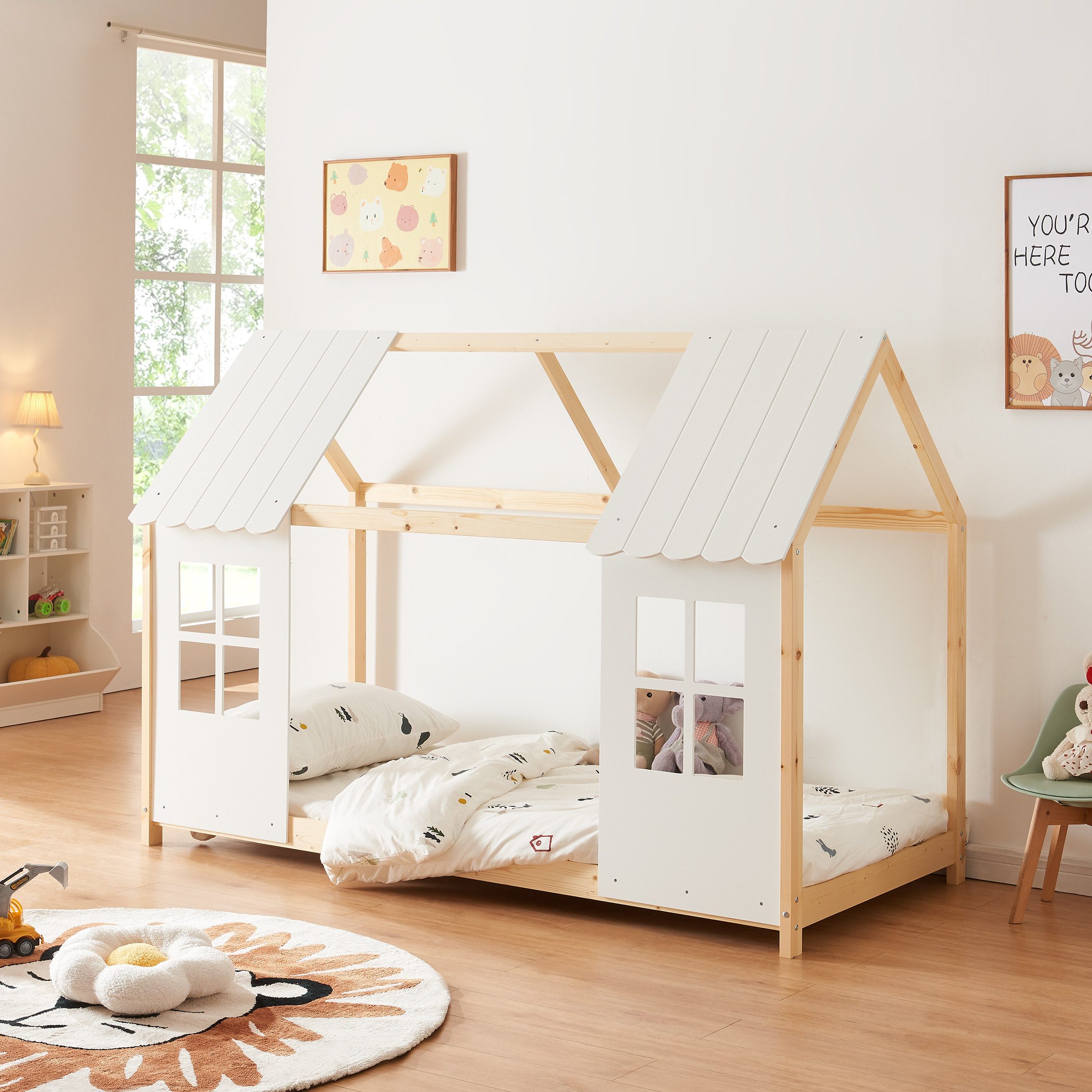 en.casa Kinderbett, »Tostedt« Halboffenes Design 90x200cm günstig online kaufen