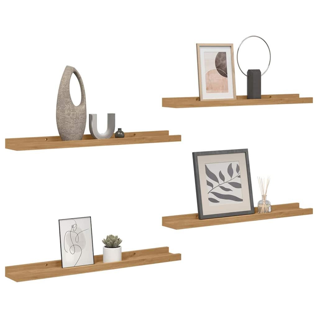 vidaXL Regal Wandregal mit Regal 4 pcs Braun 40 x 9 x 3 cm Holzwerkstoff, 4 günstig online kaufen