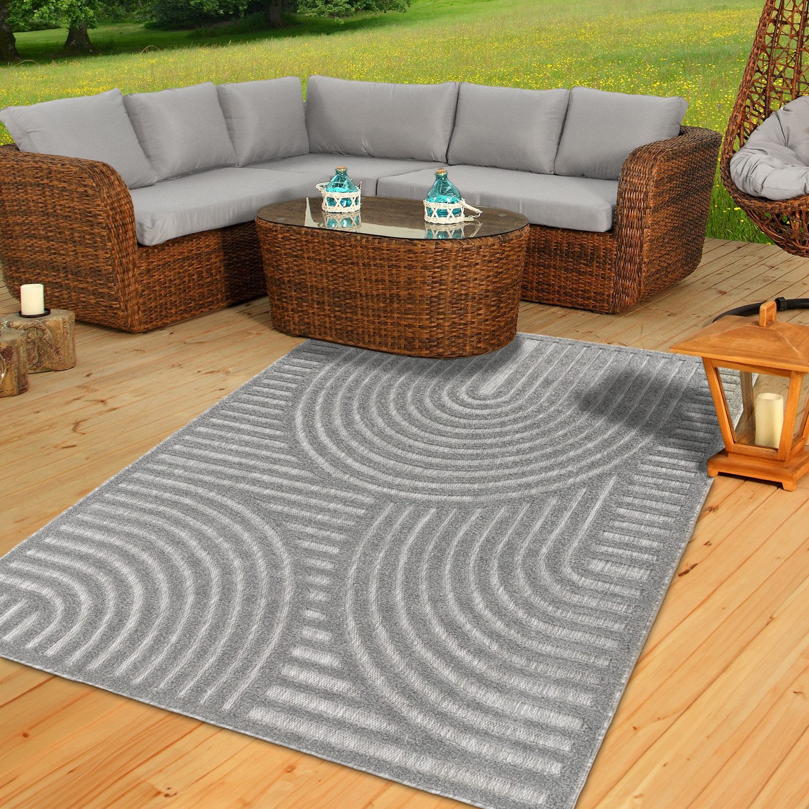 TaCa Home Teppich Outdoor Teppich wetterfest Boho Scandi, rechteckig, Höhe: günstig online kaufen