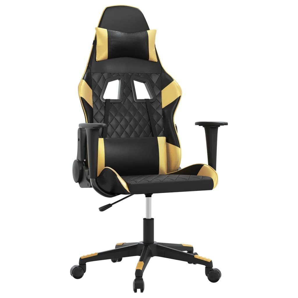 furnicato Gaming-Stuhl Schwarz und Gold 64 x 60 x (117-127) cm (1 St)
