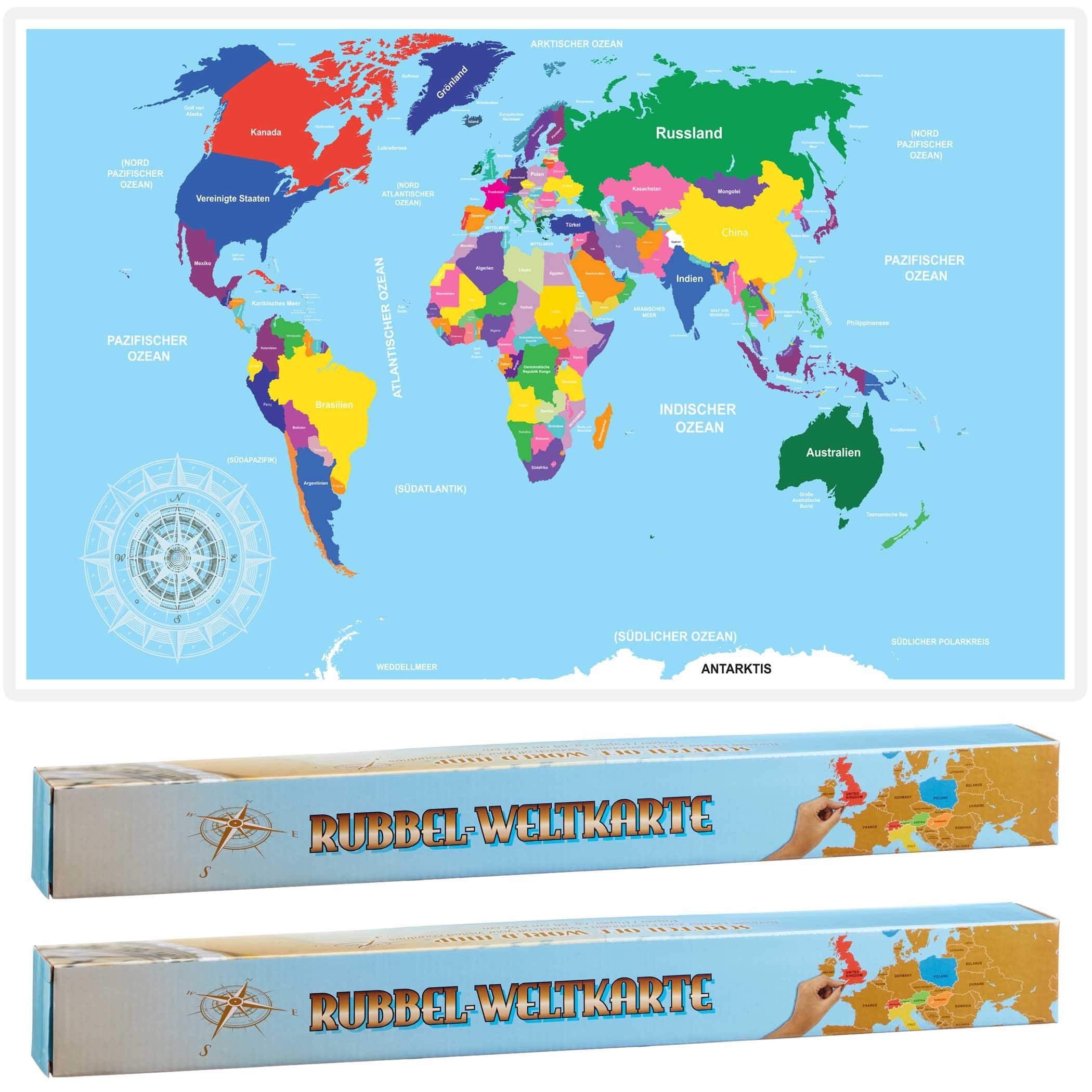 HAC24 Poster Rubbel Länderkarte Rubbelkarte Landkarte günstig online kaufen