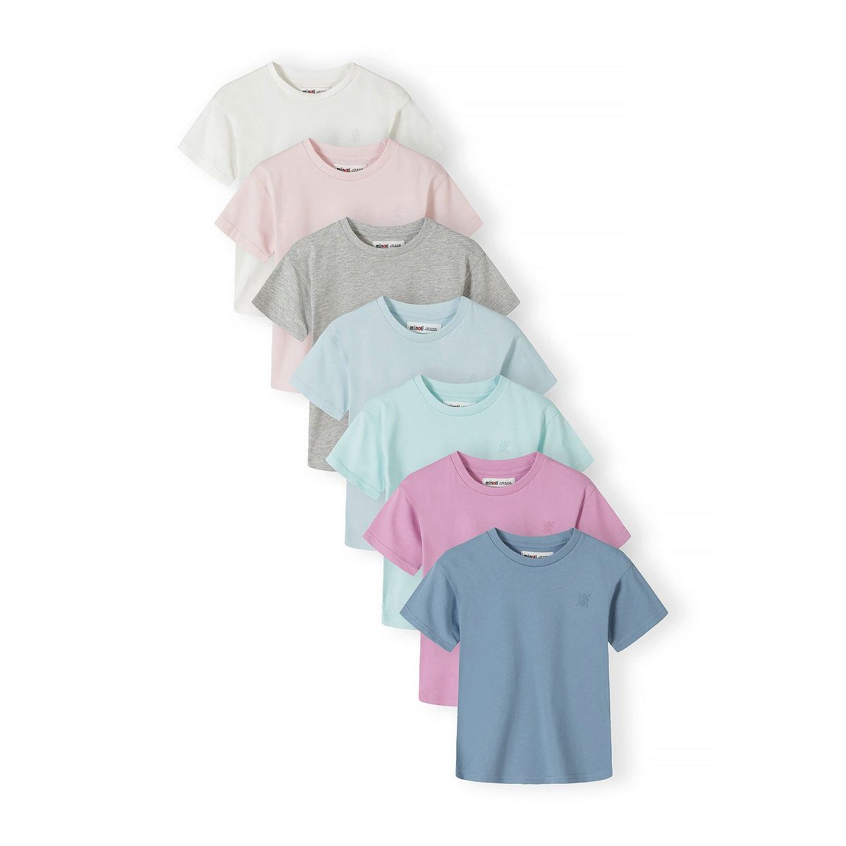 MINOTI T-Shirt für Jungen (Packung, 7-tlg) Ton-in-Ton-Stickerei