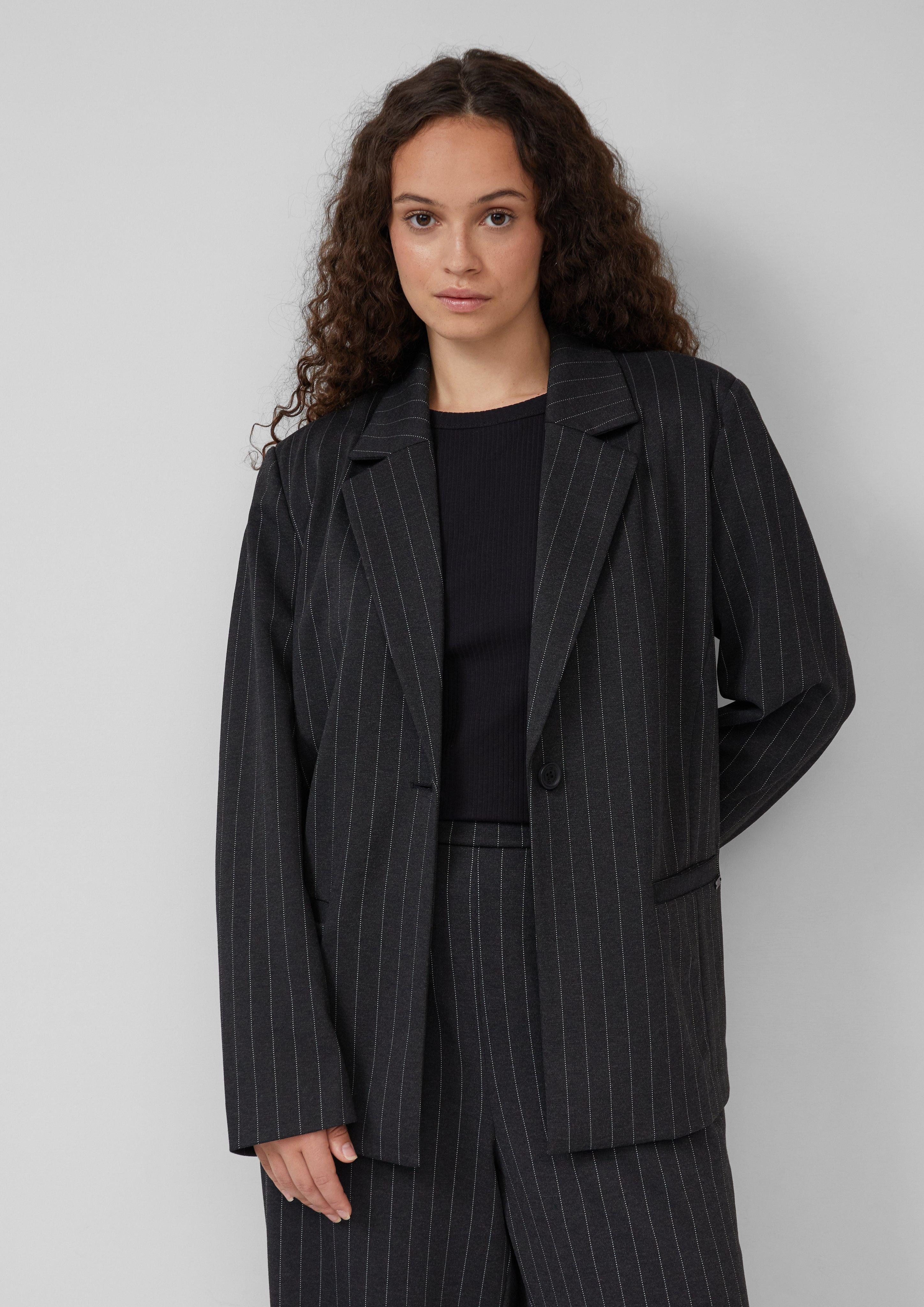 QS Jackenblazer Gemusterter Blazer aus Interlockjersey günstig online kaufen