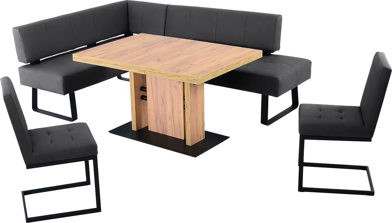 wahweise Schenkel Wohnen langer Tisch Essgruppe II, 2 Komfort (4-tlg), 1 in K+W Breiten, & 2 Freischwinger, Spider