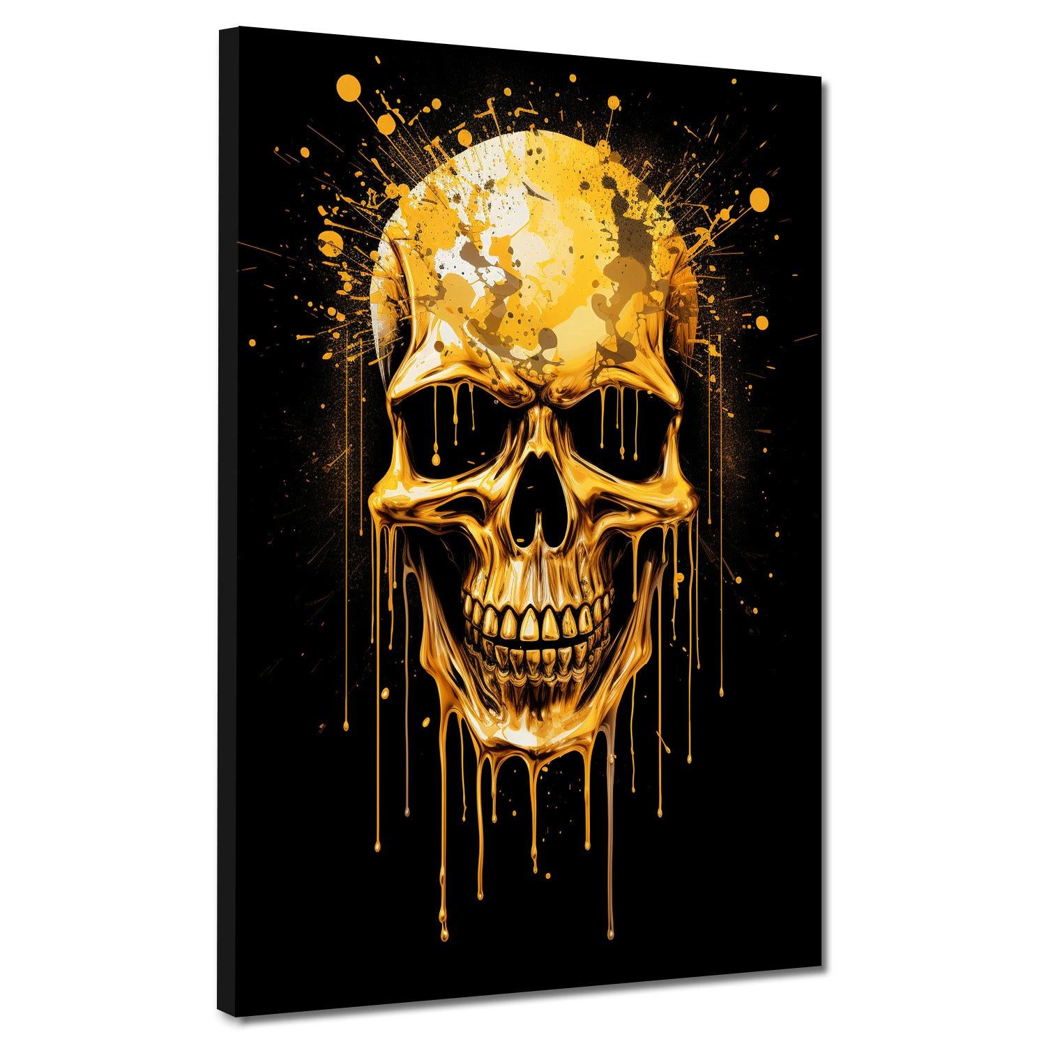 Artedinoi Leinwandbild Totenkopf Gold Dark Style Leinwandbild Wandbild Kuns günstig online kaufen