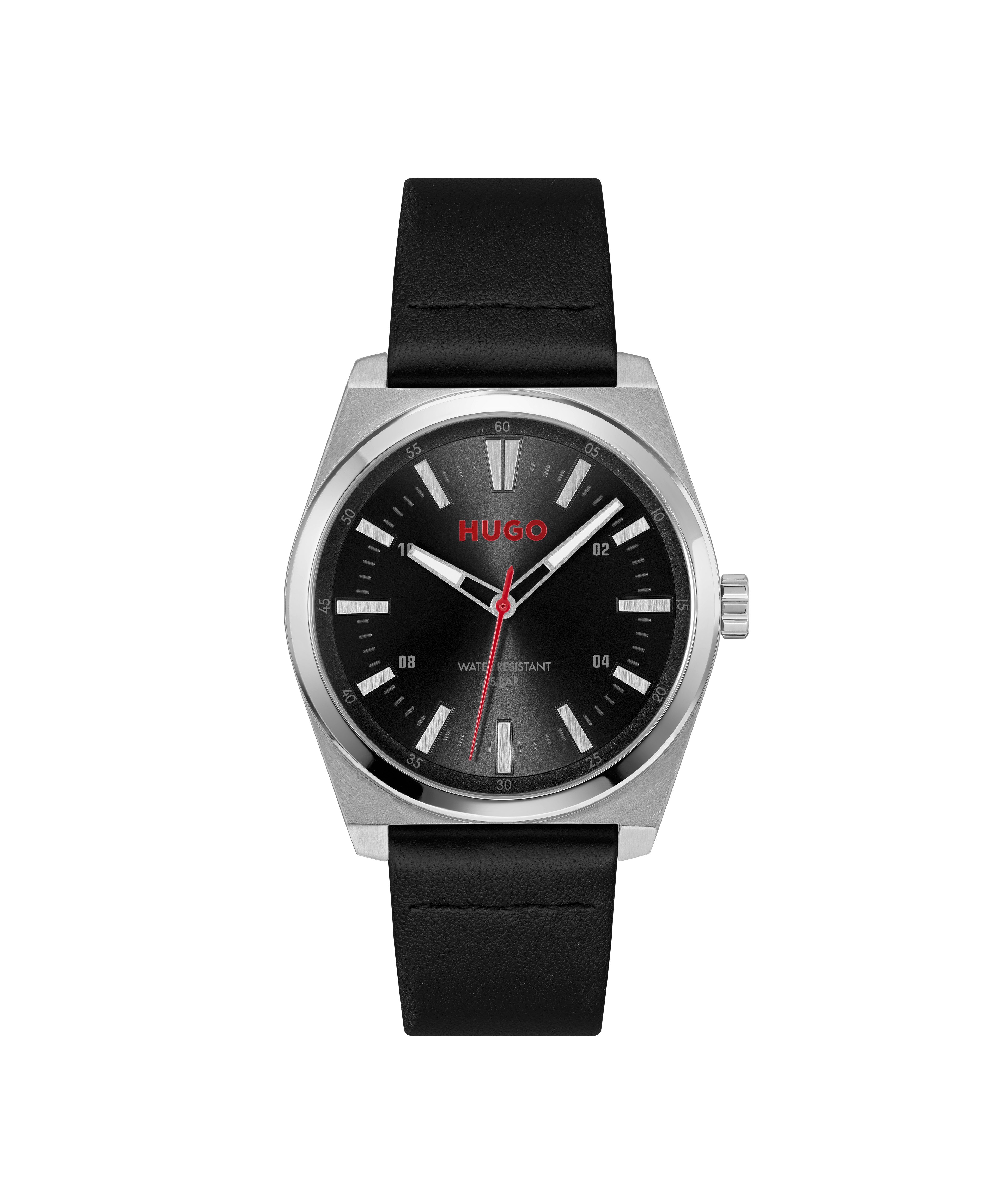 HUGO Quarzuhr #ARK 1530437, Armbanduhr, Herrenuhr, Lederarmband, analog günstig online kaufen