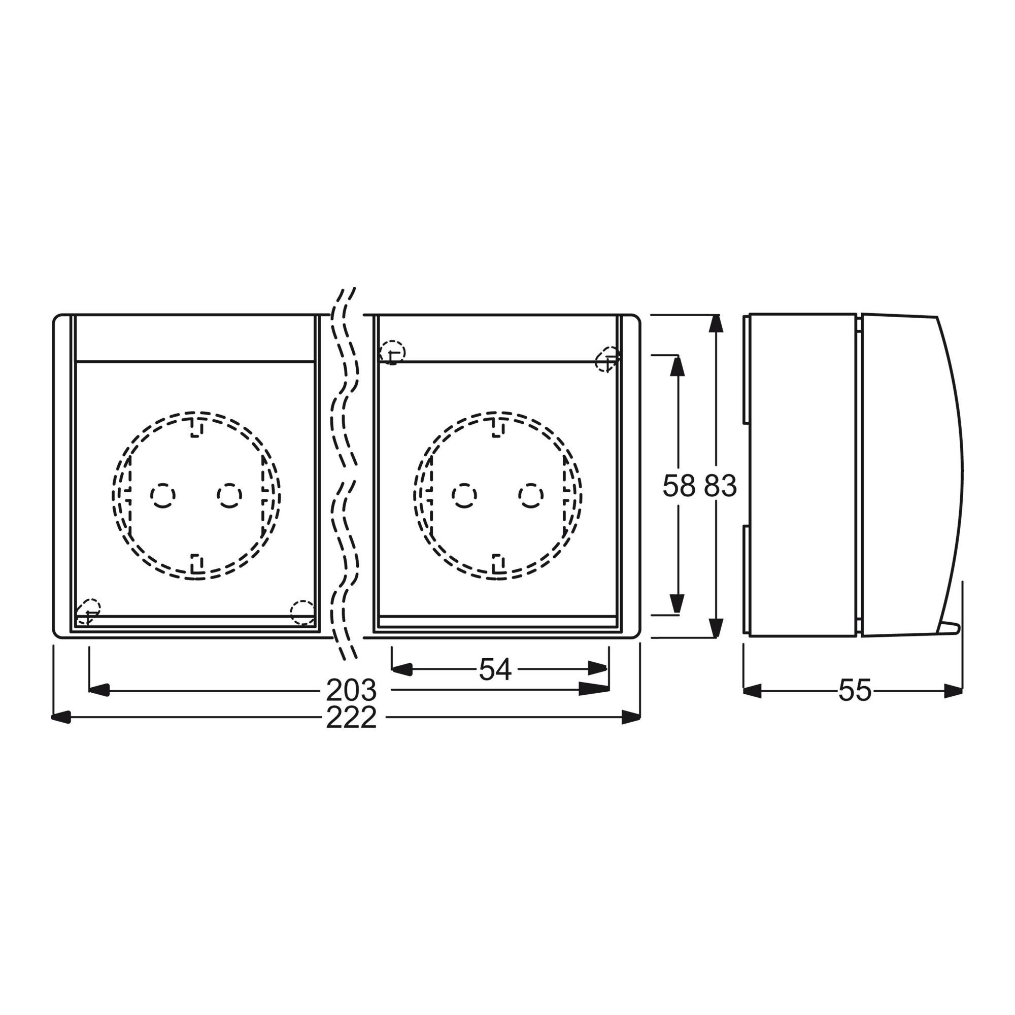Busch-Jaeger Steckdose Busch-Jaeger Schuko-Steckdose 3f. waagerecht 2300/3 EW-53