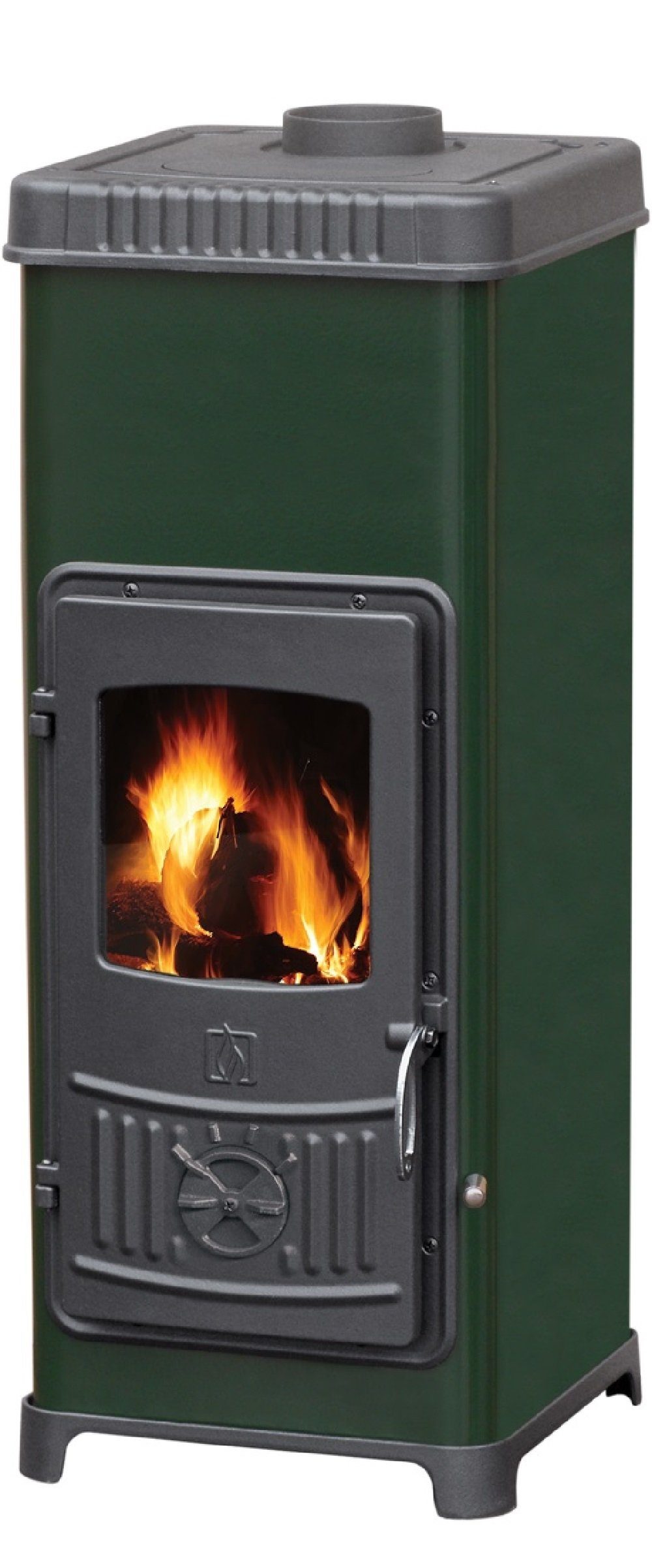 Plamen Kaminofen Dora 10N mit Herdplatte, grün, 7,20 kW