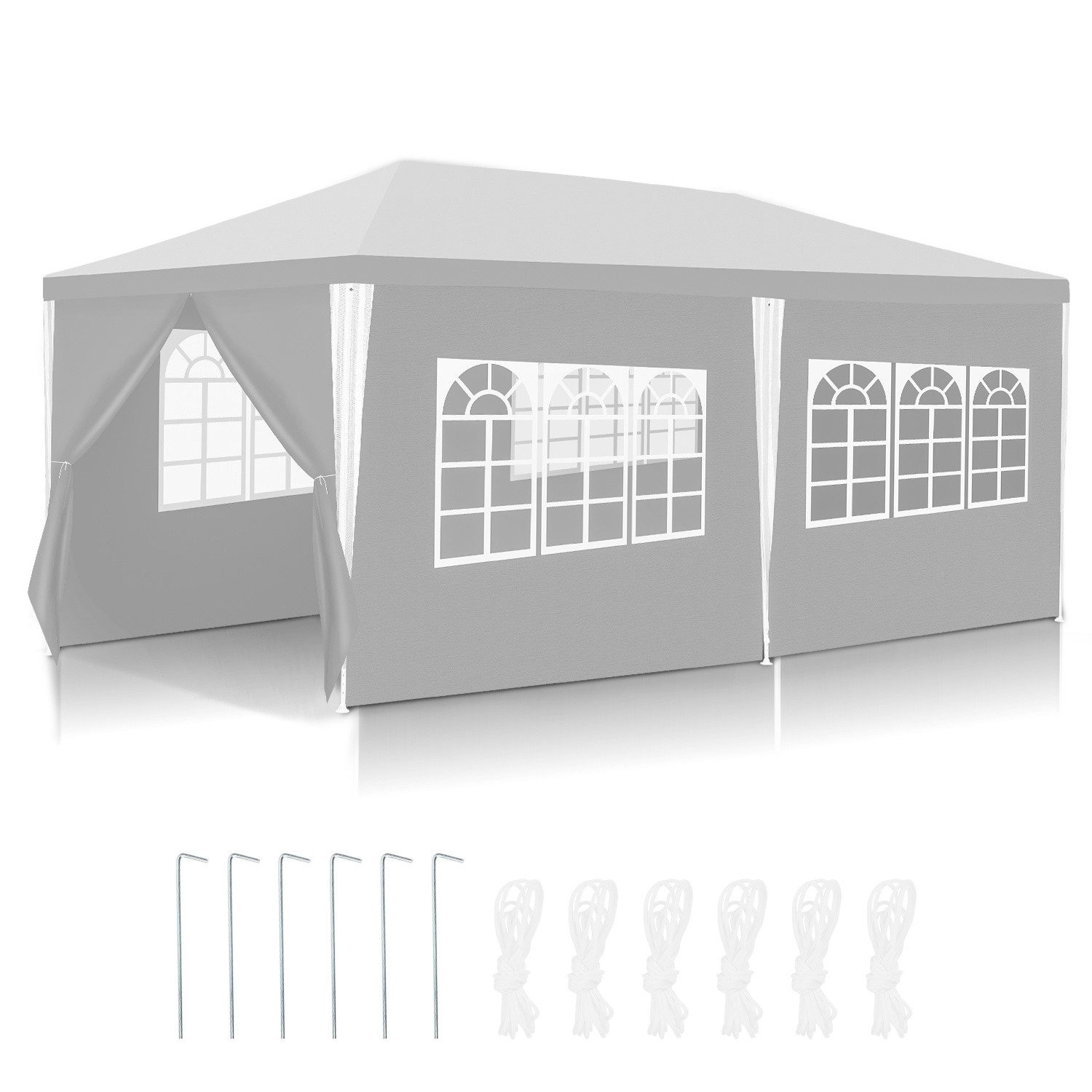 Clanmacy Pavillon 3x6m Pavillon, Garten Festzelt Gartenzelt Wasserdicht, UV-Schutz