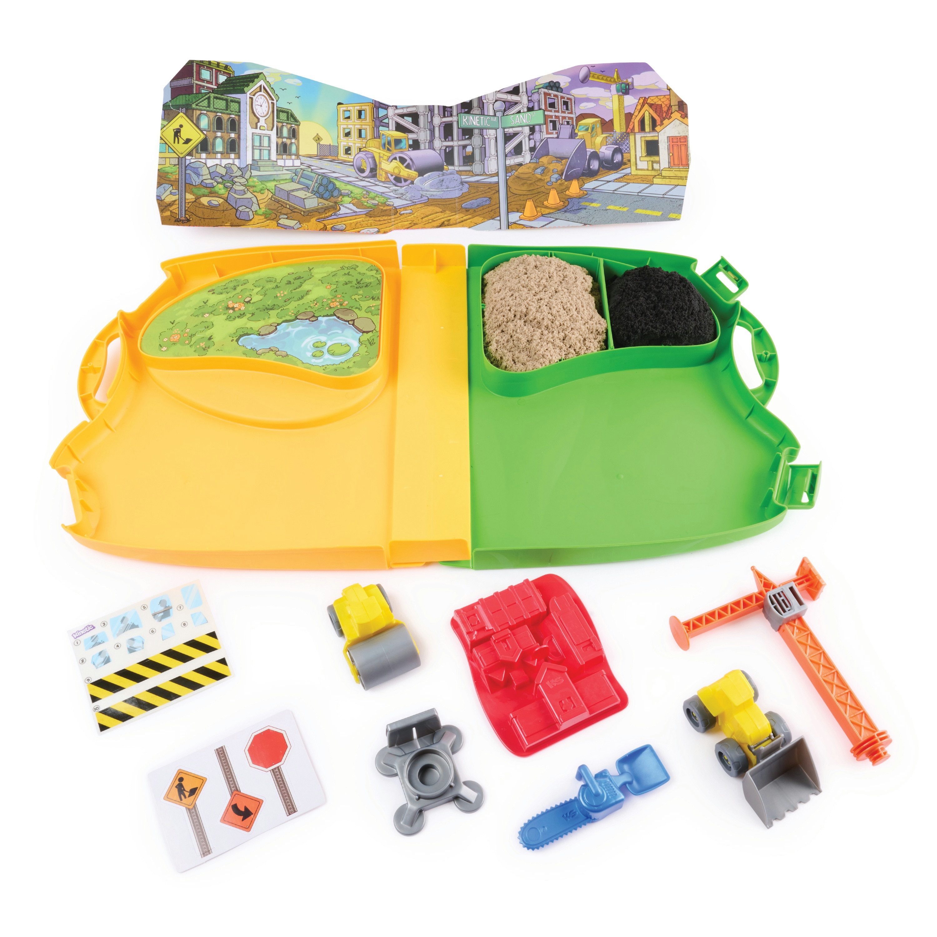 Spin Master Kreativset Kinetic Sand Deluxe Baustellen-Koffer