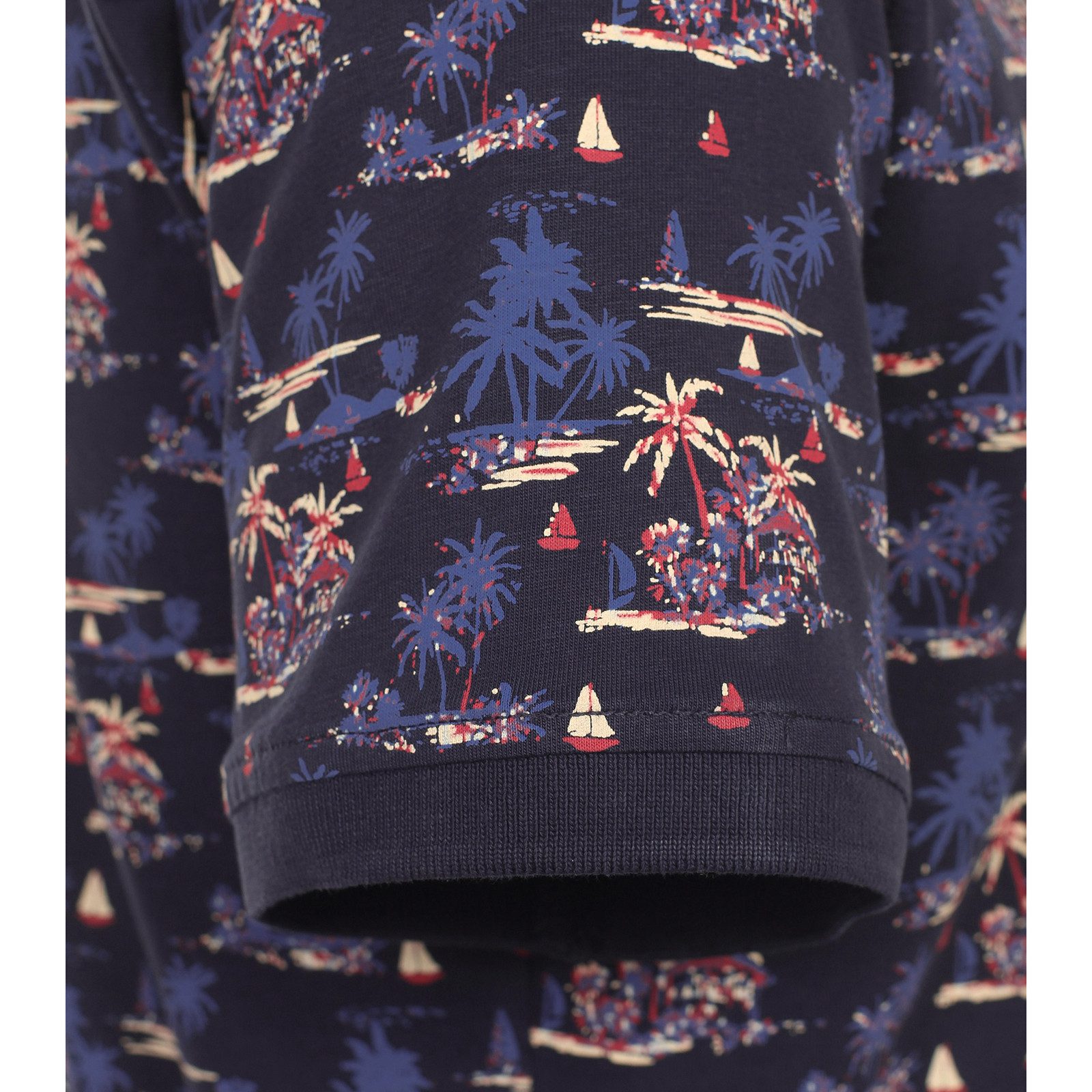 Redmond Poloshirt Redmond XXL Poloshirt navy-bordeaux Palmenprint