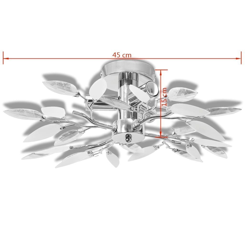 Weiße vidaXL Deckenleuchte × 3 Acrylglas-Blätter Klare Deckenleuchten E14-Lampen &
