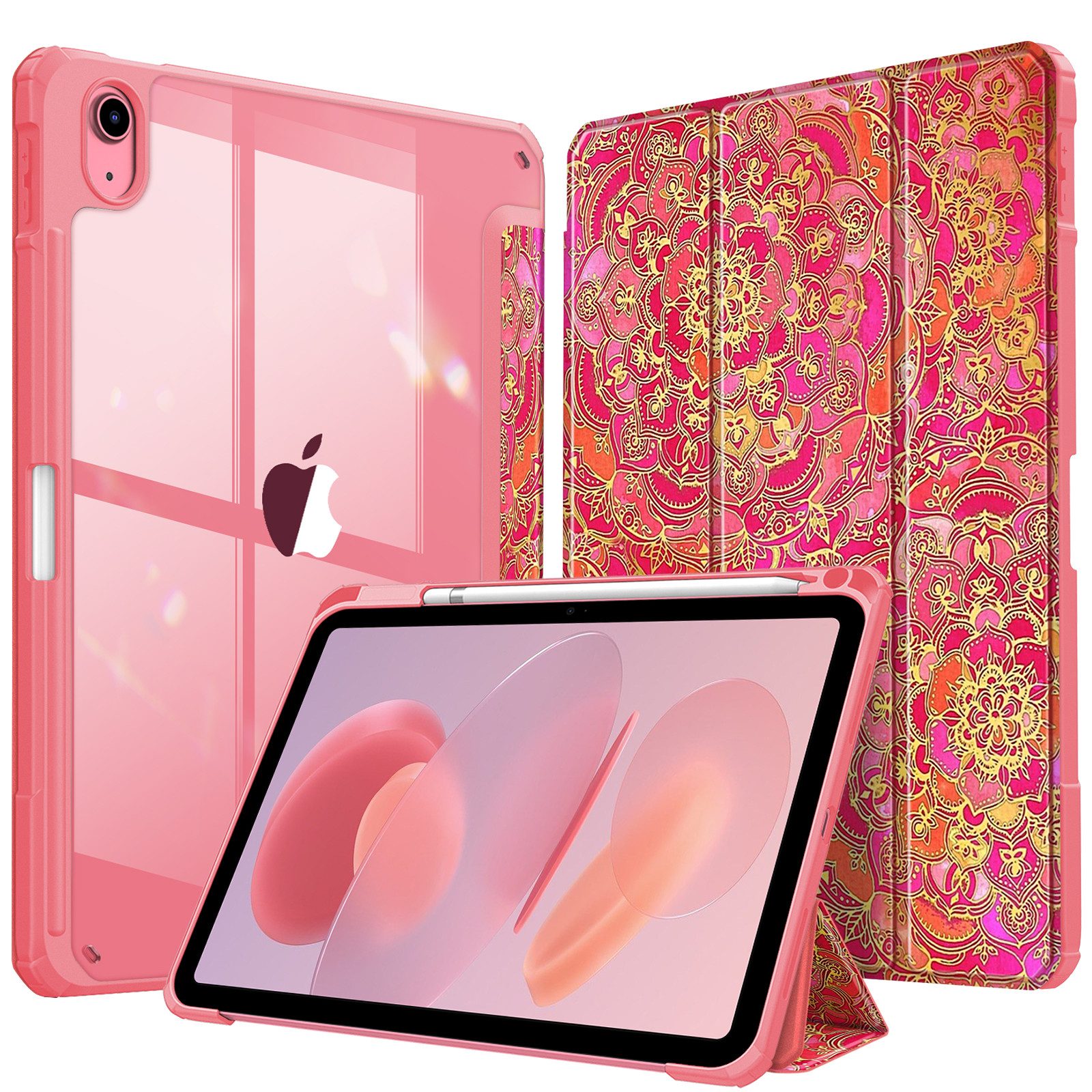 Fintie Tablet-Hülle für iPad 11 Generation 11 Zoll 2025 (A16), iPad 10 Generation 2022 10.9 Zoll, mit Stifthalter, Stoßfeste Hybrid Hülle mit transparenter Hartschale