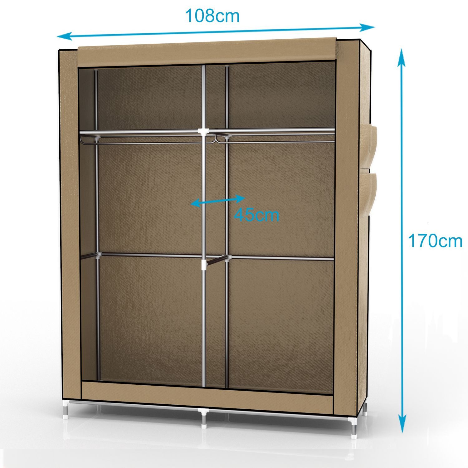Intirilife Kleiderschrank (Faltschrank 108x170x45 cm in CRÈME BEIGE, 1-St) günstig online kaufen