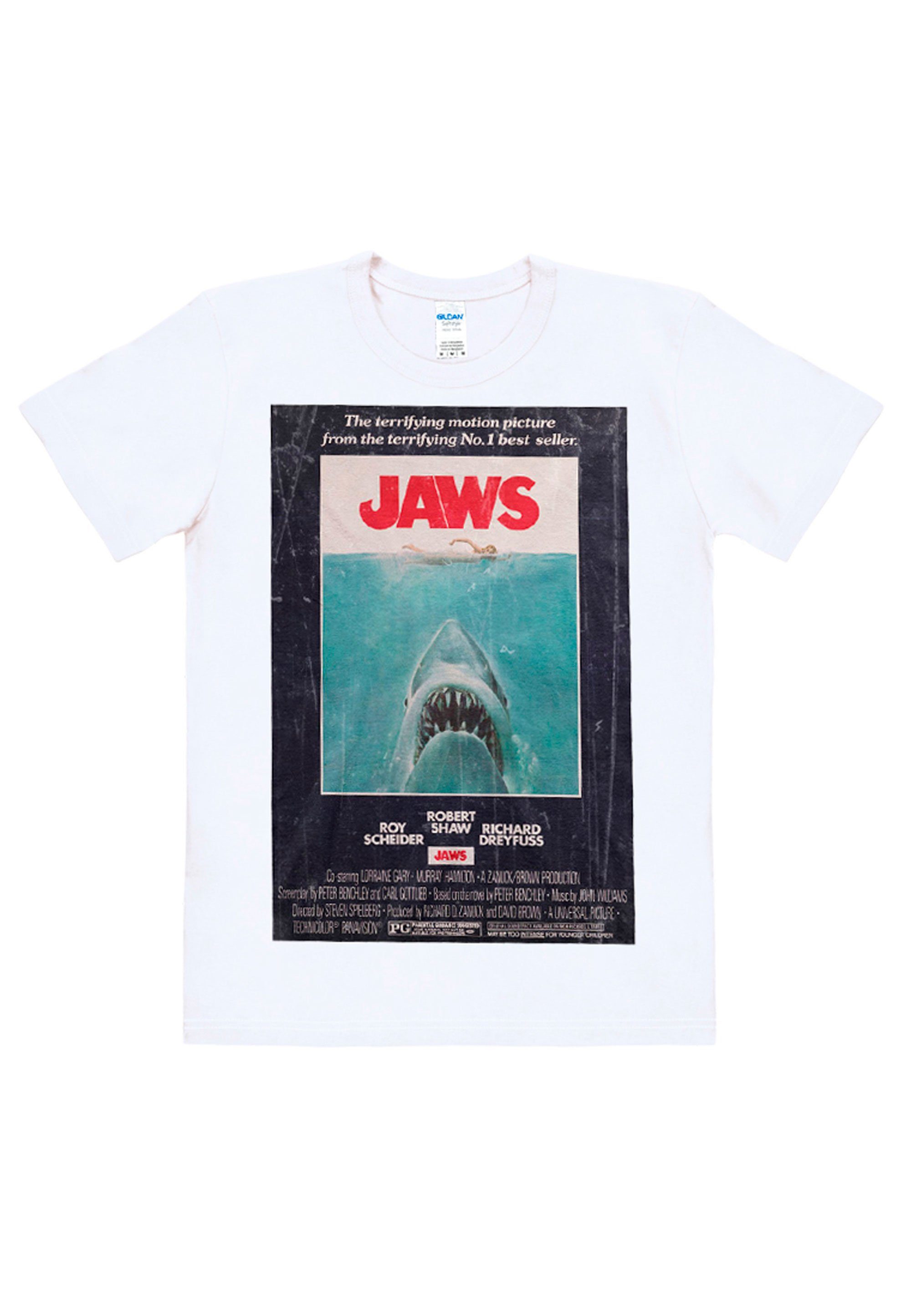 Jaws mit Der LOGOSHIRT weiße Hai-Print T-Shirt