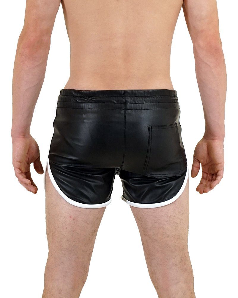 BOCKLE Lederhose Bockle® Quick Pants Faux Black Sexy kurze Kunstlederhose Leder Shorts CSD Gay