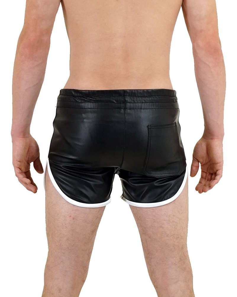 BOCKLE Lederhose Bockle® Quick Pants Faux Black Sexy kurze Kunstlederhose  Leder Shorts CSD Gay