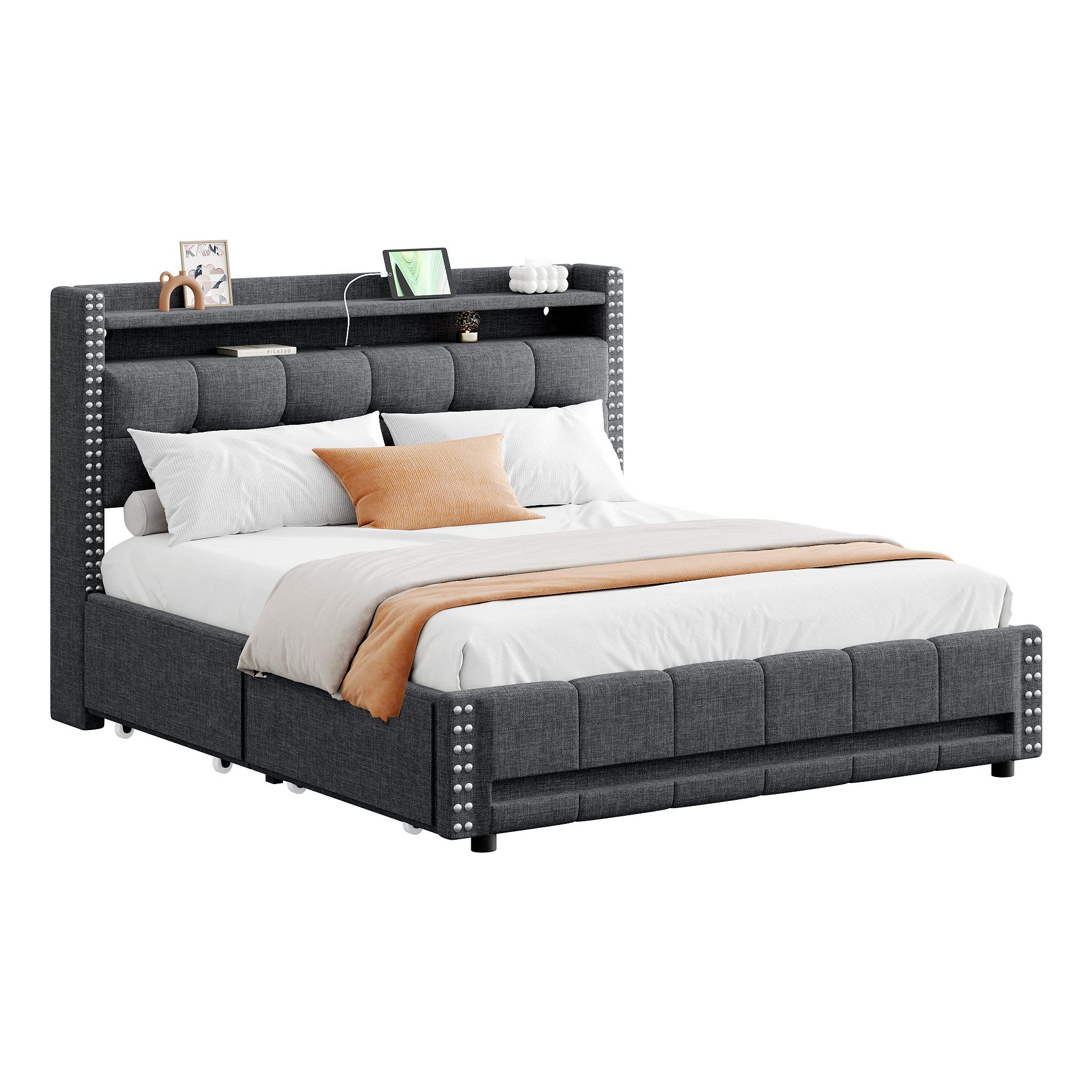 HAUSS SPOLE Polsterbett 160x200 mit LED-Beleuchtung, günstig online kaufen