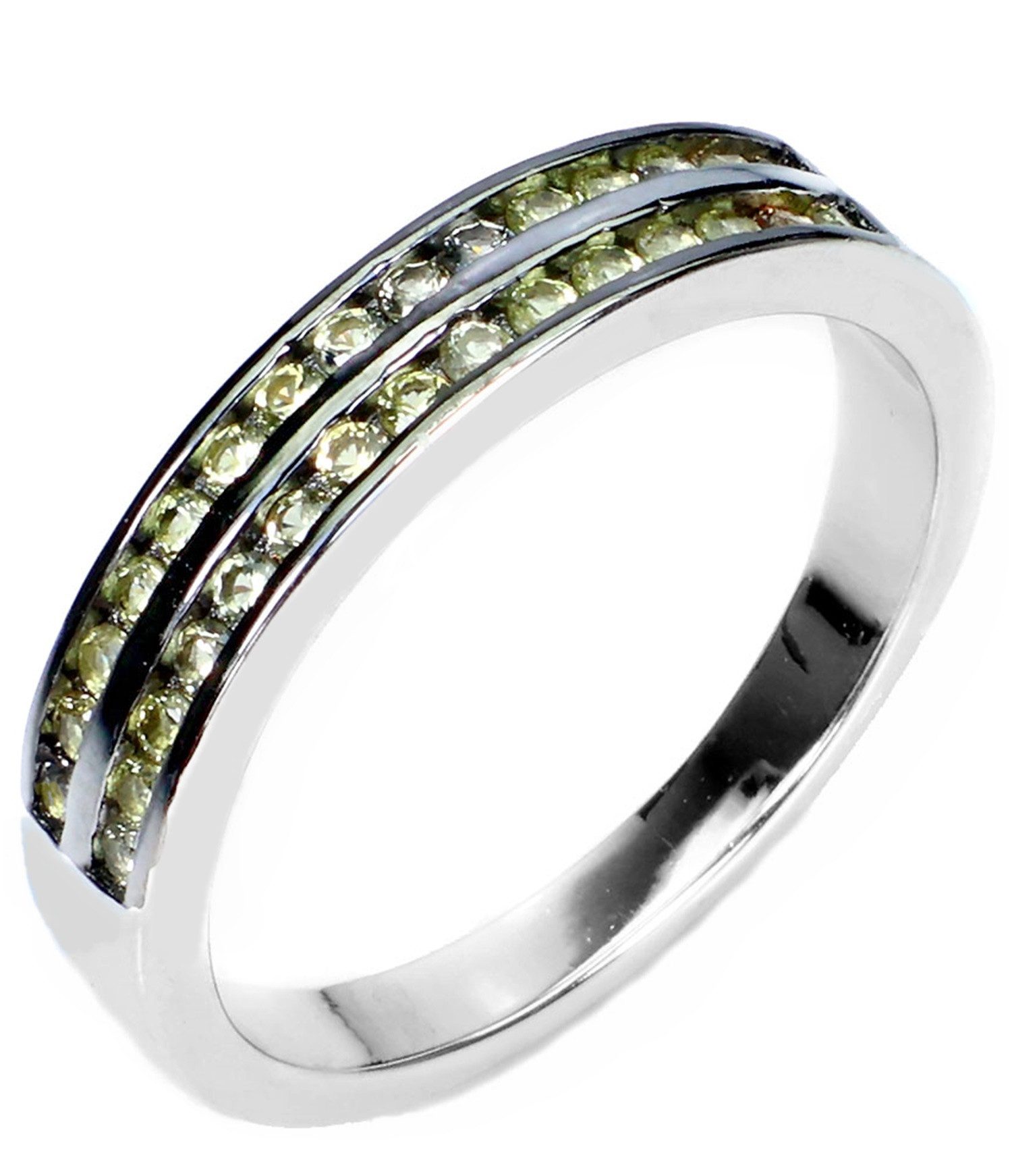 Goldene Hufeisen Memoirering echter Gelber Saphir Ring 925 Sterling-Silber Rhodiniert, Damen-Schmuck mit Edelsteine