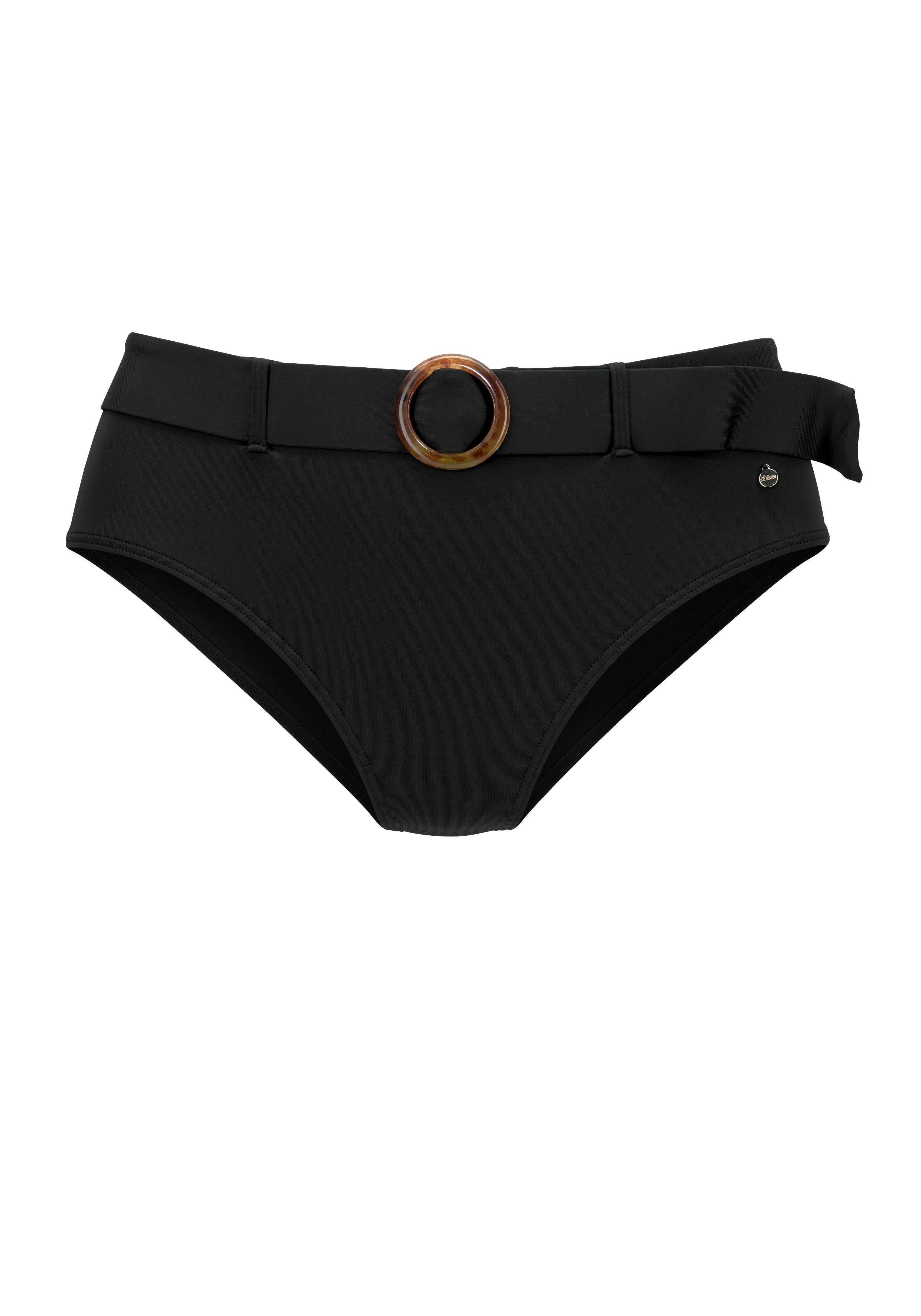 s.Oliver mit schwarz abnehmbarem Rome Gürtel Highwaist-Bikini-Hose