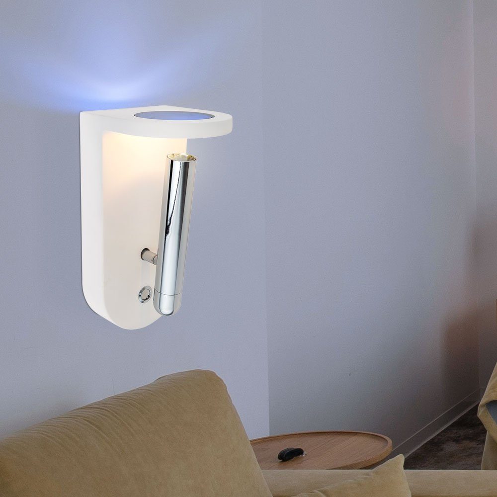 Wohnzimmer LED-Leuchtmittel Wandlampe modern Wandleuchte, Globo Neutralweiß, fest mit Wandleuchte verbaut, LED Spot Innen beweglichem