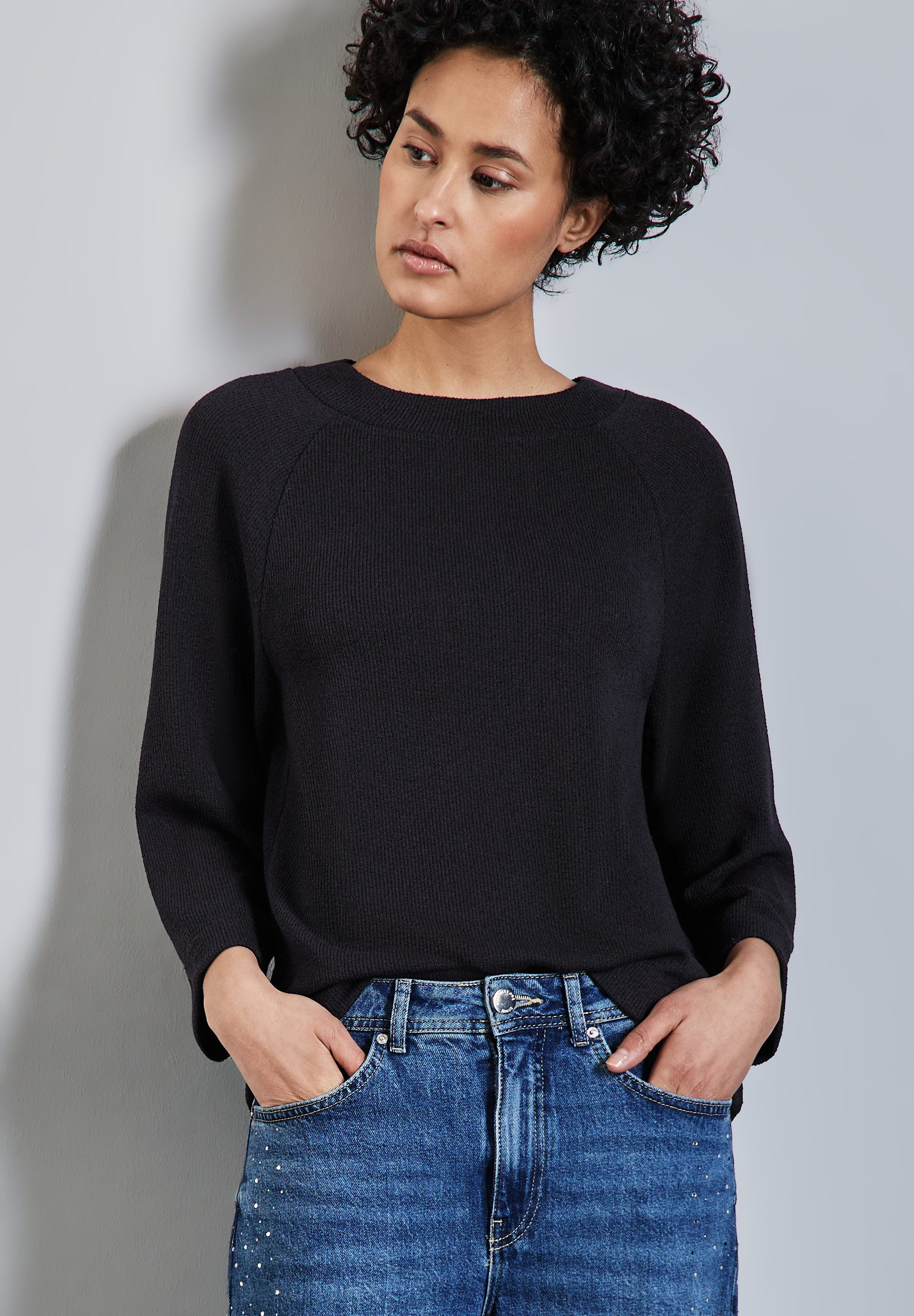 STREET ONE 3/4 Arm-Pullover mit U-Boot Ausschnitt