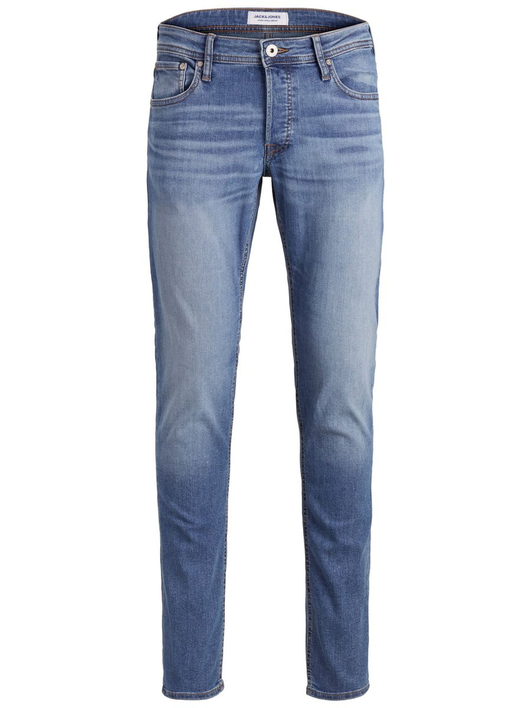 Jack & Jones Slim-fit-Jeans Jeans GLENN Skinny Tapered JJI GLENN für (1-tlg) Bio-Baumwolle nachhaltig unifarben wärmend Knöpfe