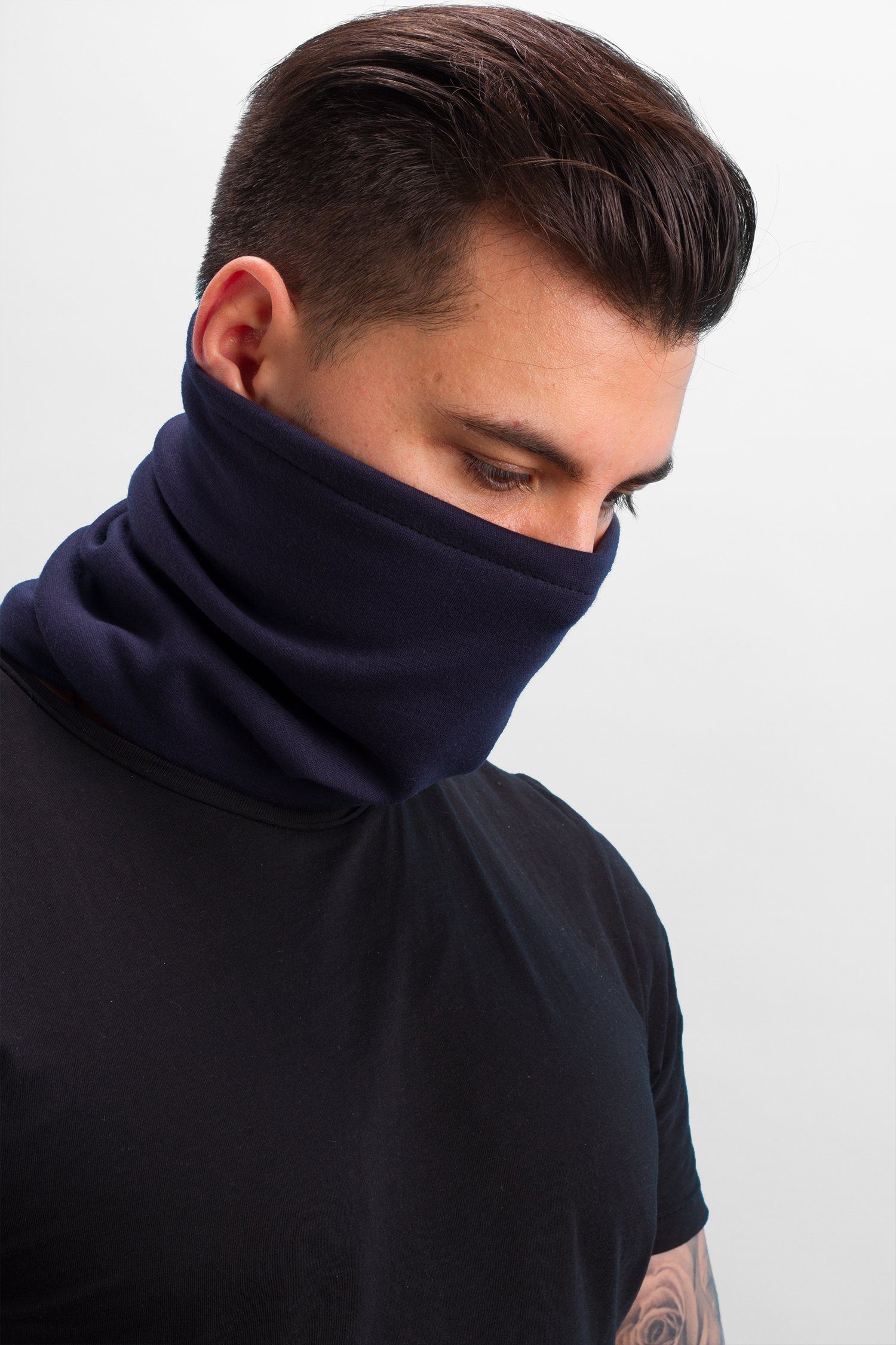 dehnbar Neckwarmer, Halswärmer flexibel / Bandana, Halstuch, Manufaktur13 - Tube Windbreaker Navy