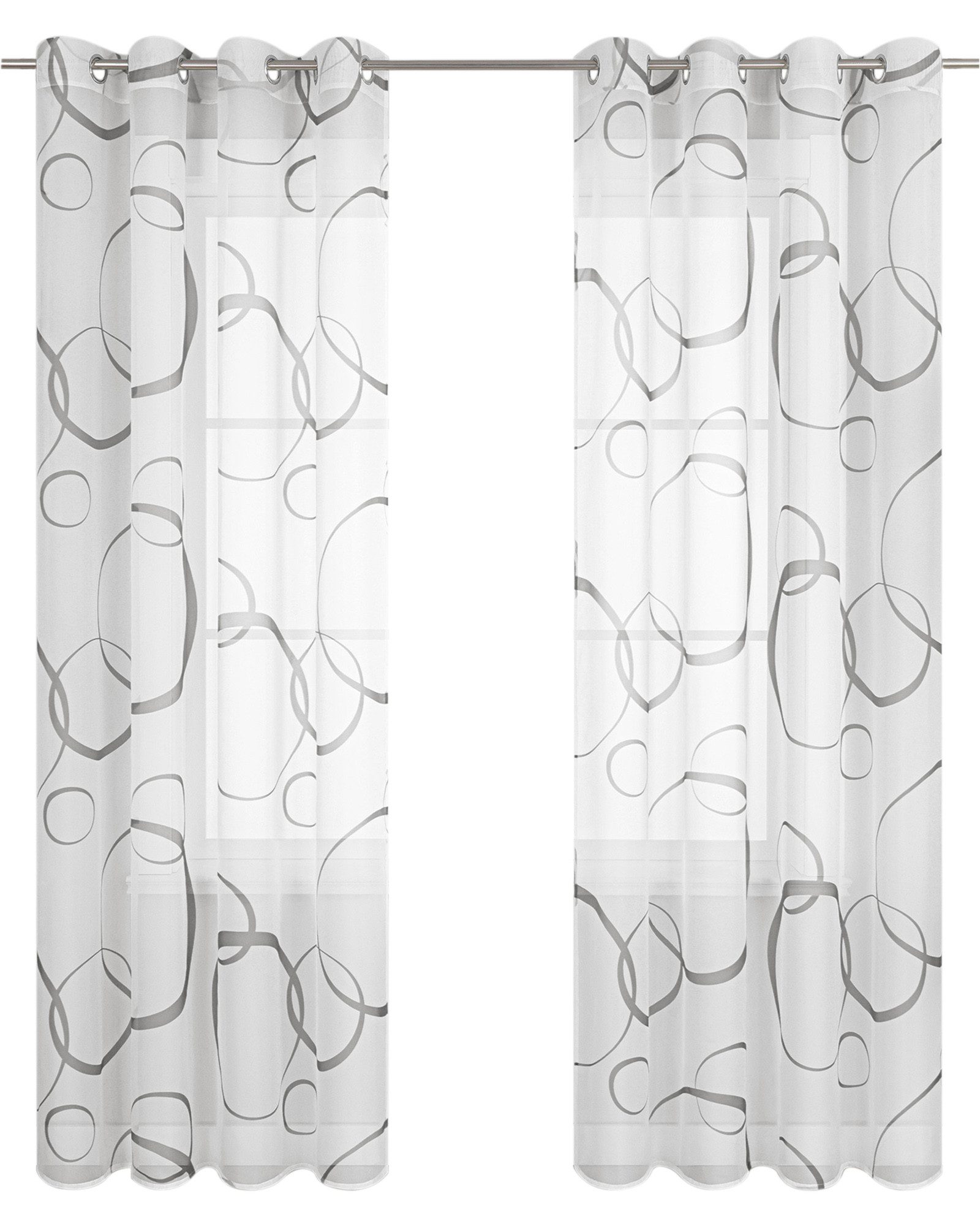 Joyswahl Gardine (1 St), Ösen, transparent, mit unregelmäßigen Kreisen, Geo günstig online kaufen