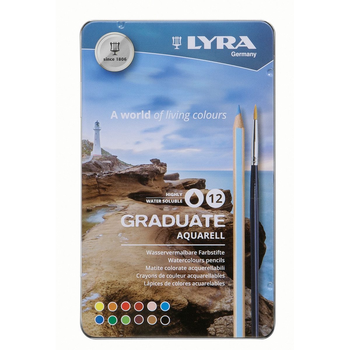 LYRA Aquarellstifte LYRA Aquarellstifte Graduate 12 Stück Metalletui