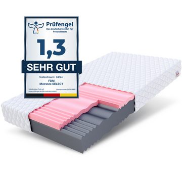 Kaltschaummatratze SELECT, FDM, 14 cm hoch, (komfortable Matratze, Allergiker geeignet), Wendematratze, 7 Zonen, H3/H4