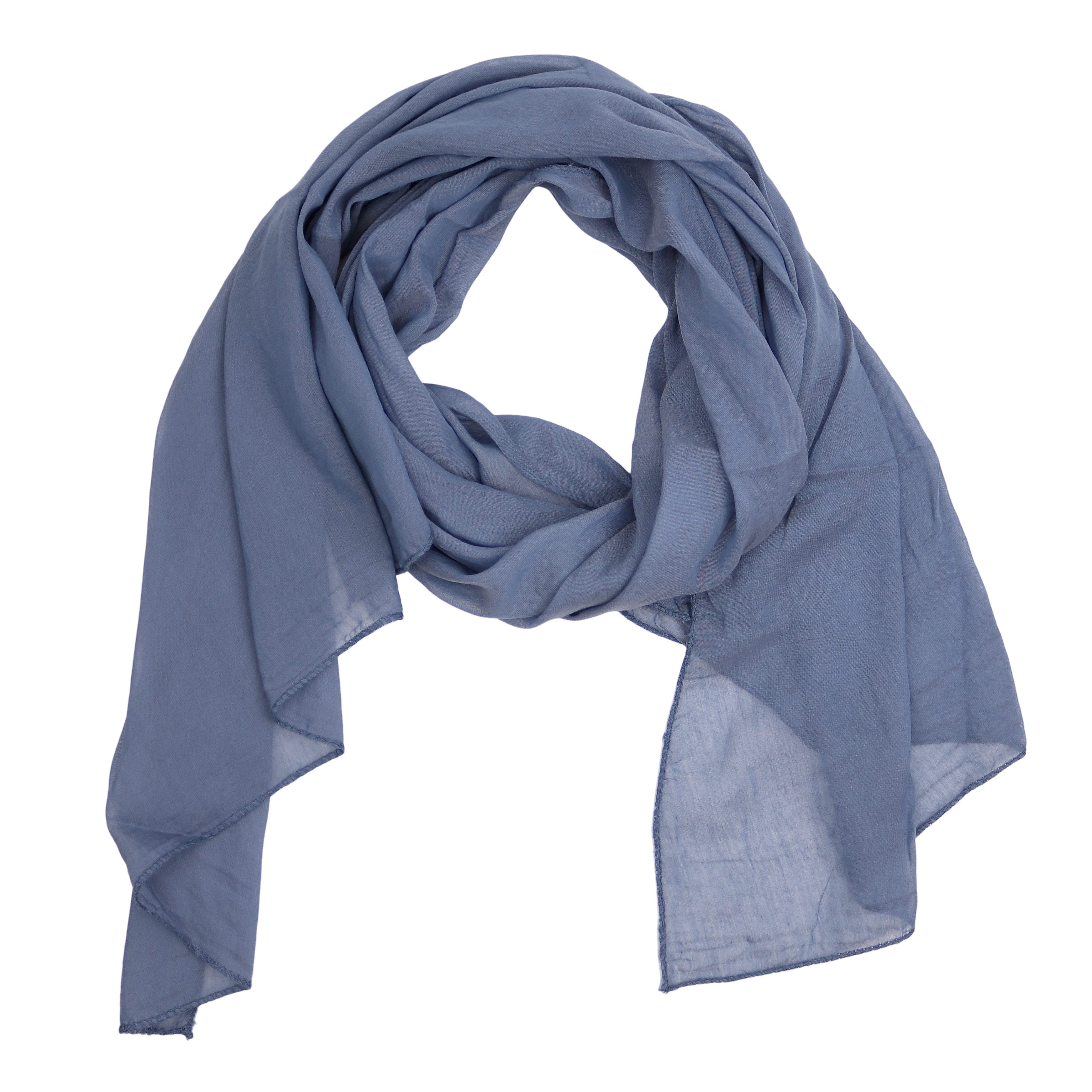 MIRROSI Modeschal Asymmetrischer Schal, Made in Italy 20% Seide 80% Baumwolle, (ca. 170x77cm; Leicht und bequem, Unifarbe), Damen Halstuch ideal für Frühling, Sommer und Herbst