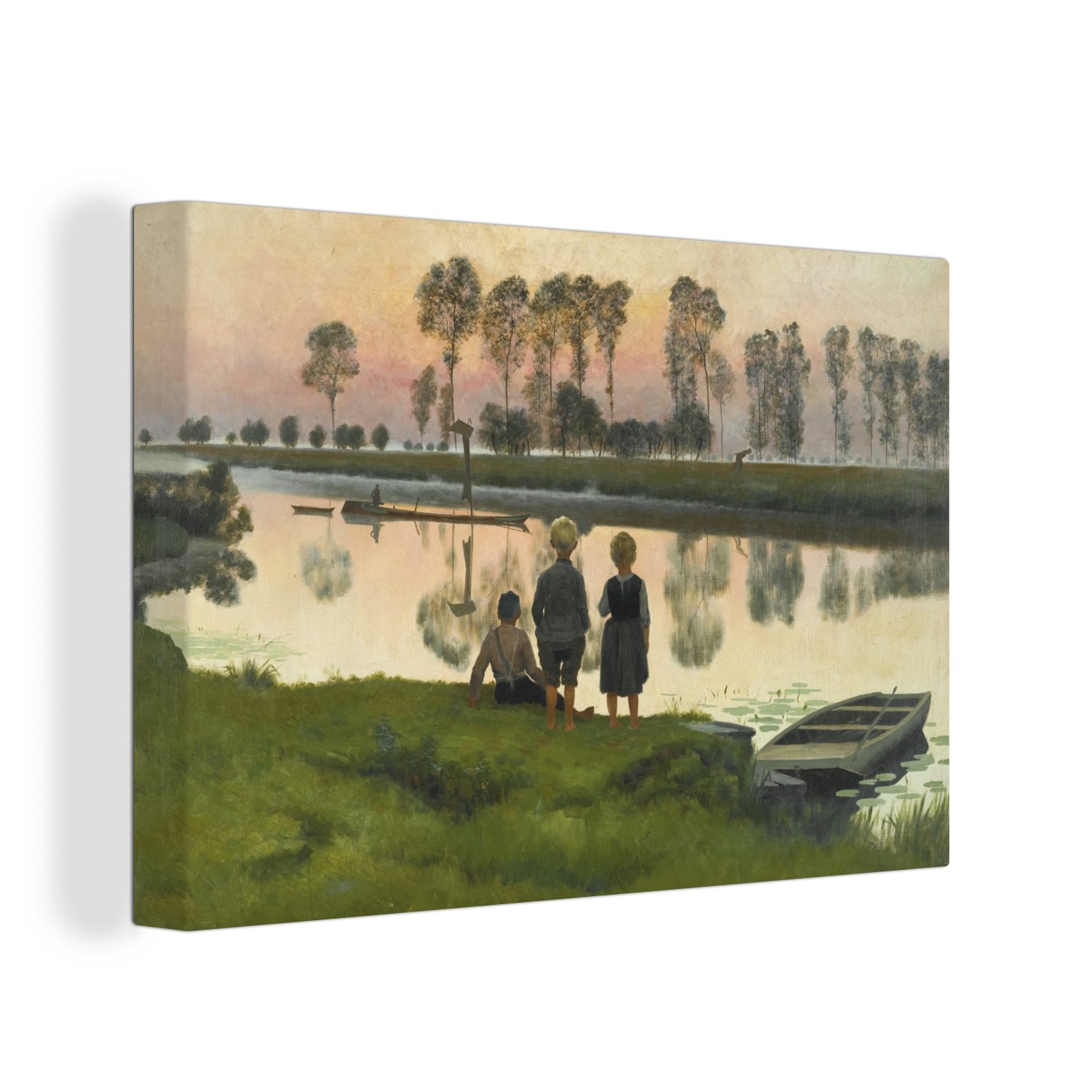 OneMillionCanvasses® Leinwandbild Die Morgenrose - Gemälde von Emile Claus, (1 St), Wandbild Leinwandbilder, Aufhängefertig, Wanddeko, 30x20 cm