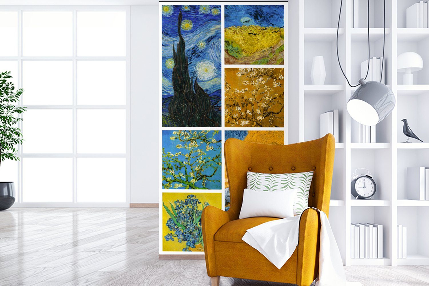 Schlafzimmer Fototapete für Gogh (2 - Alte MuchoWow Küche, bedruckt, Meister, Vliestapete Fototapete Wohnzimmer Van St), - Matt, Collage