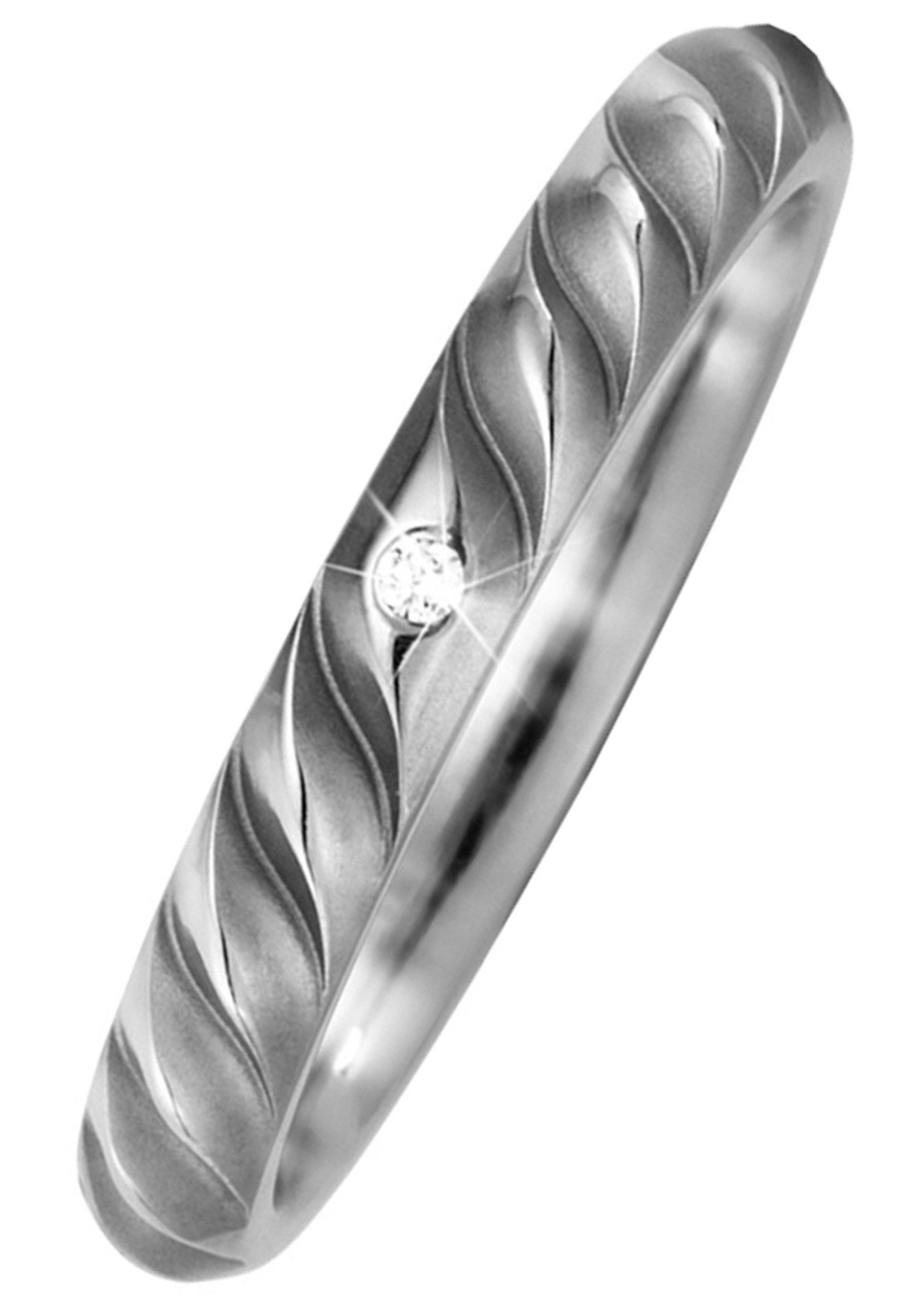 JOBO Partnerring Ring Titanring, Titan mit Diamant