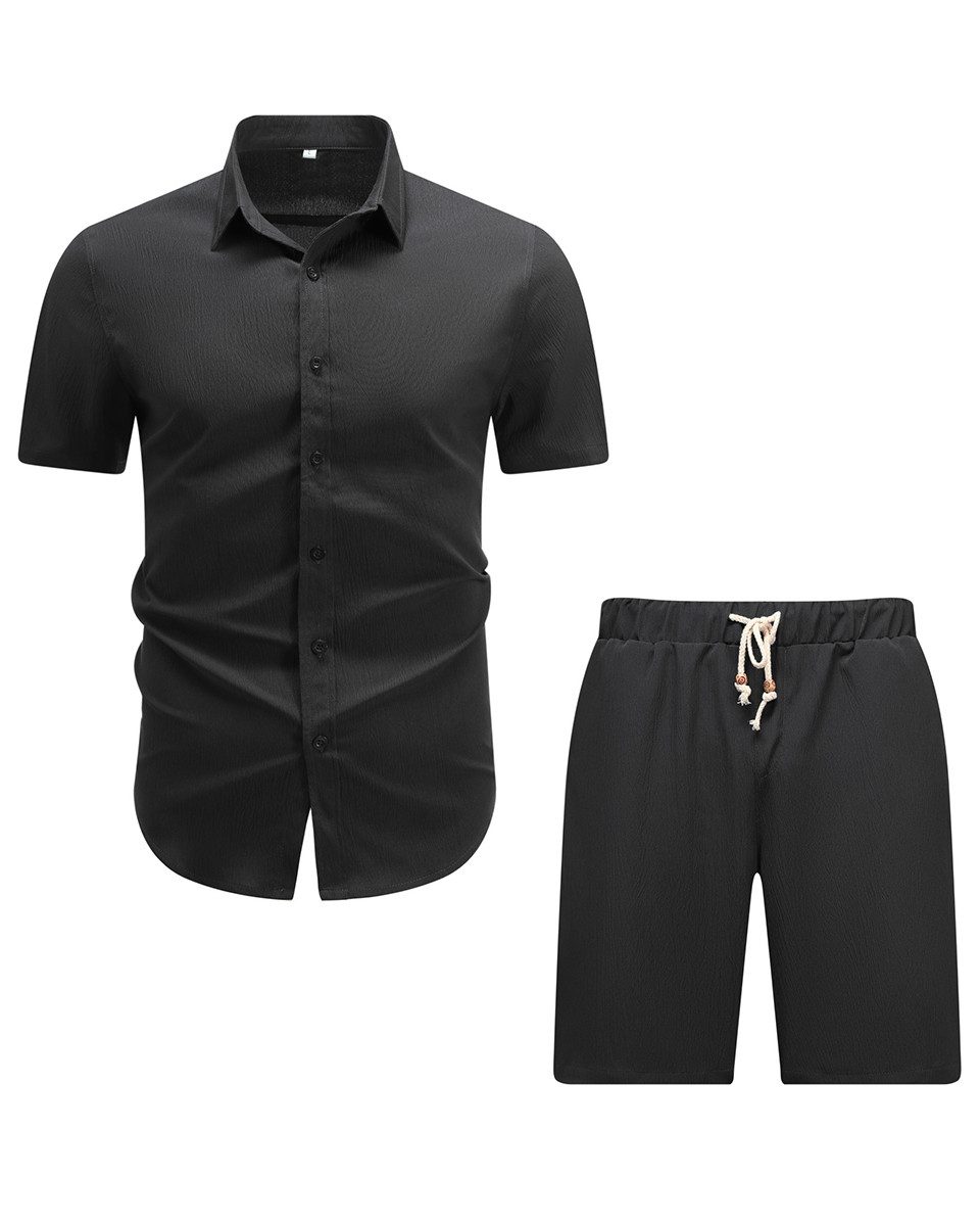 Allthemen Shirt & Hose (2 tlg, Kurzarmhemd & Shorts) Freizeitset Unifarben günstig online kaufen