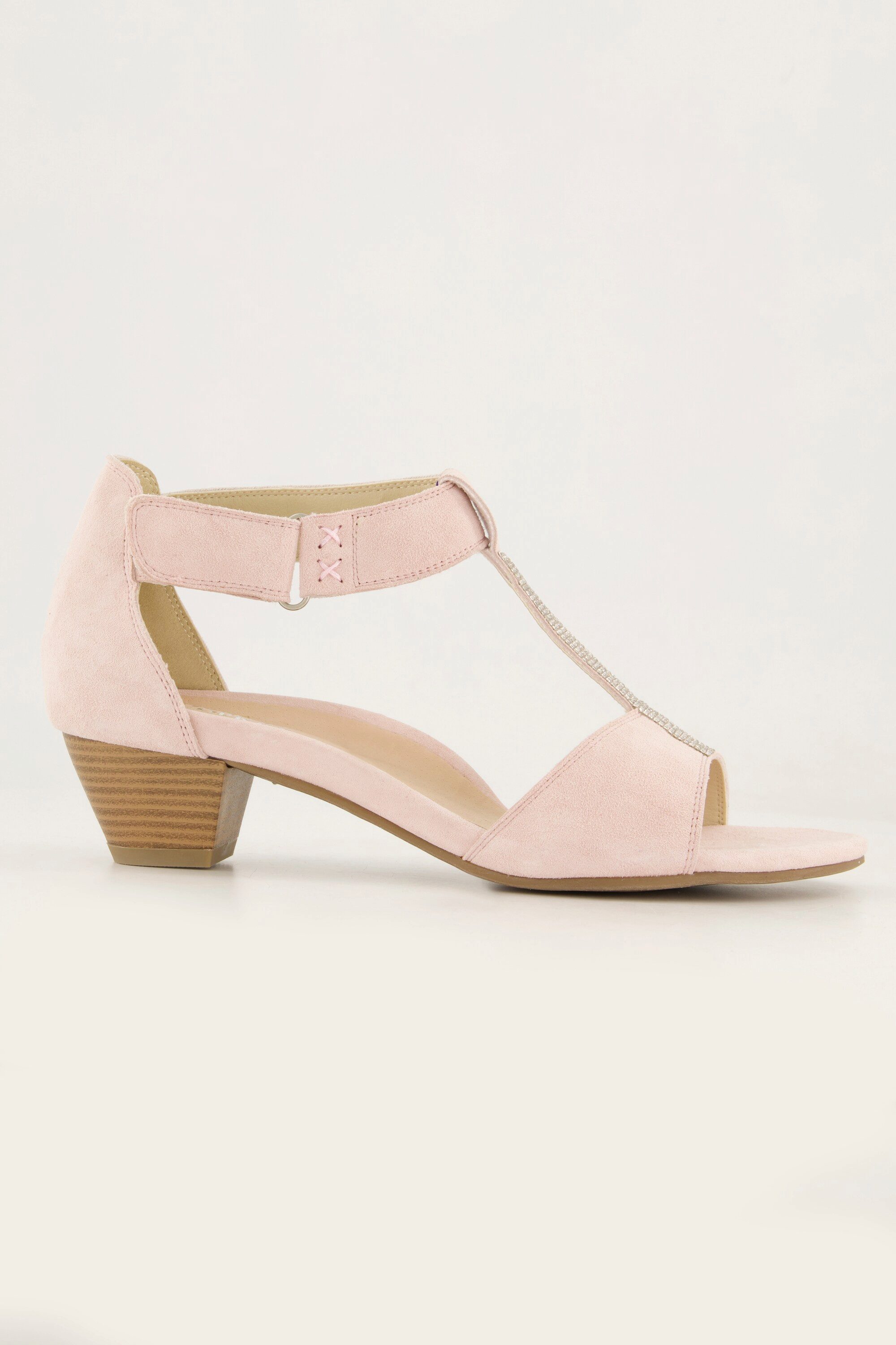 Ulla Popken Leder-Sandaletten Veloursleder Ziersteine Weite H Pumps