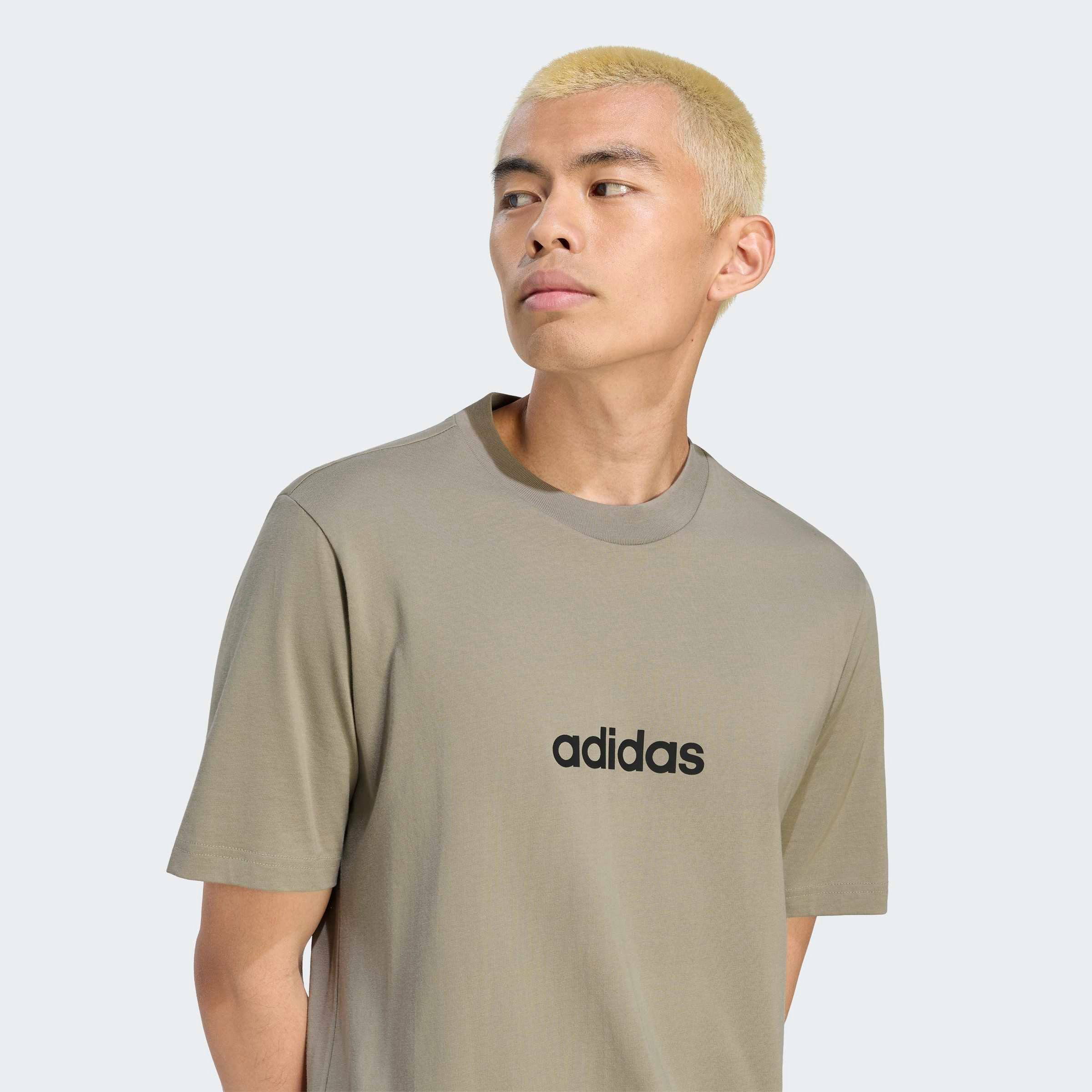 adidas Sportswear T-Shirt ESSENTIALS LINEAR SINGLE JERSEY überschnittene Schultern, Kurzarmdesign, aus Baumwolljersey – Bild 5 von 5