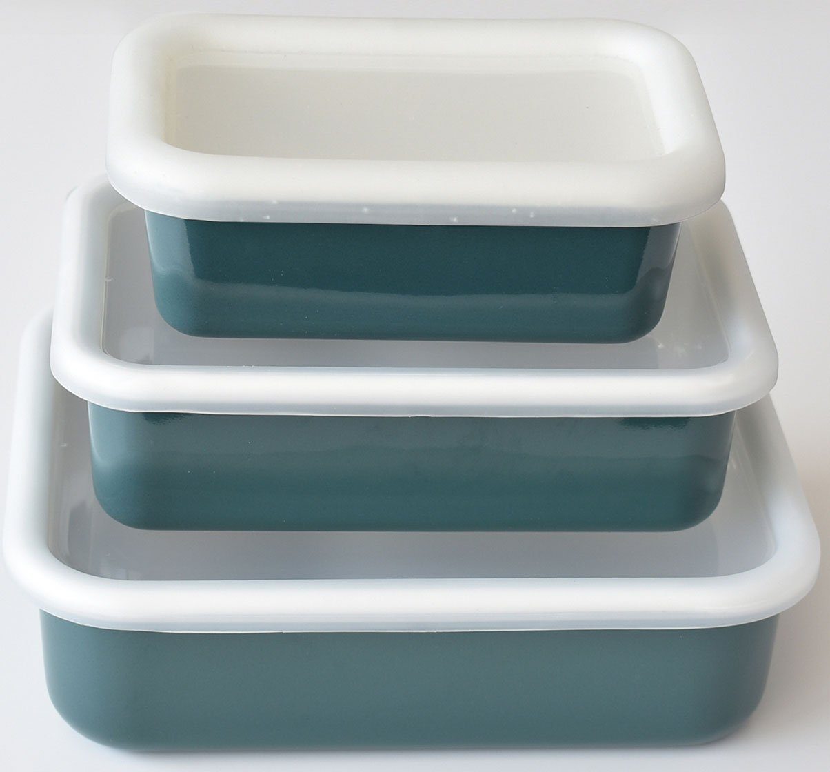 Servieren, geeignet Color Einfrieren und Kunststoff, Kochen, Frischhaltedose (1-tlg), Aufbewahren Emaille, Line, blau Backen, zum Honeyware