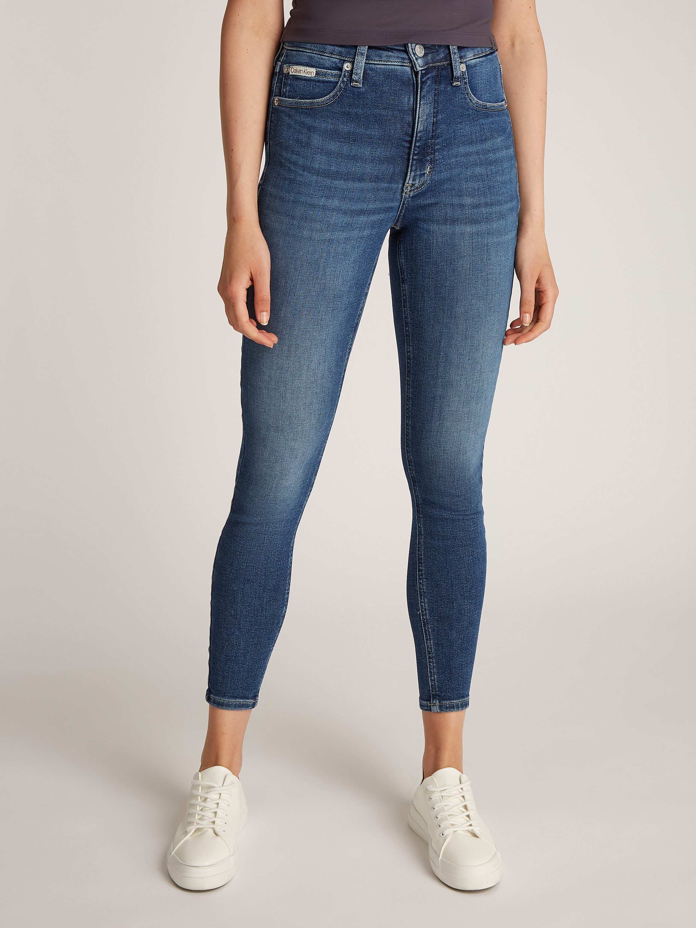 Calvin Klein Jeans Skinny-fit-Jeans "HIGH RISE SUPER SKINNY ANKLE" mit Ston günstig online kaufen
