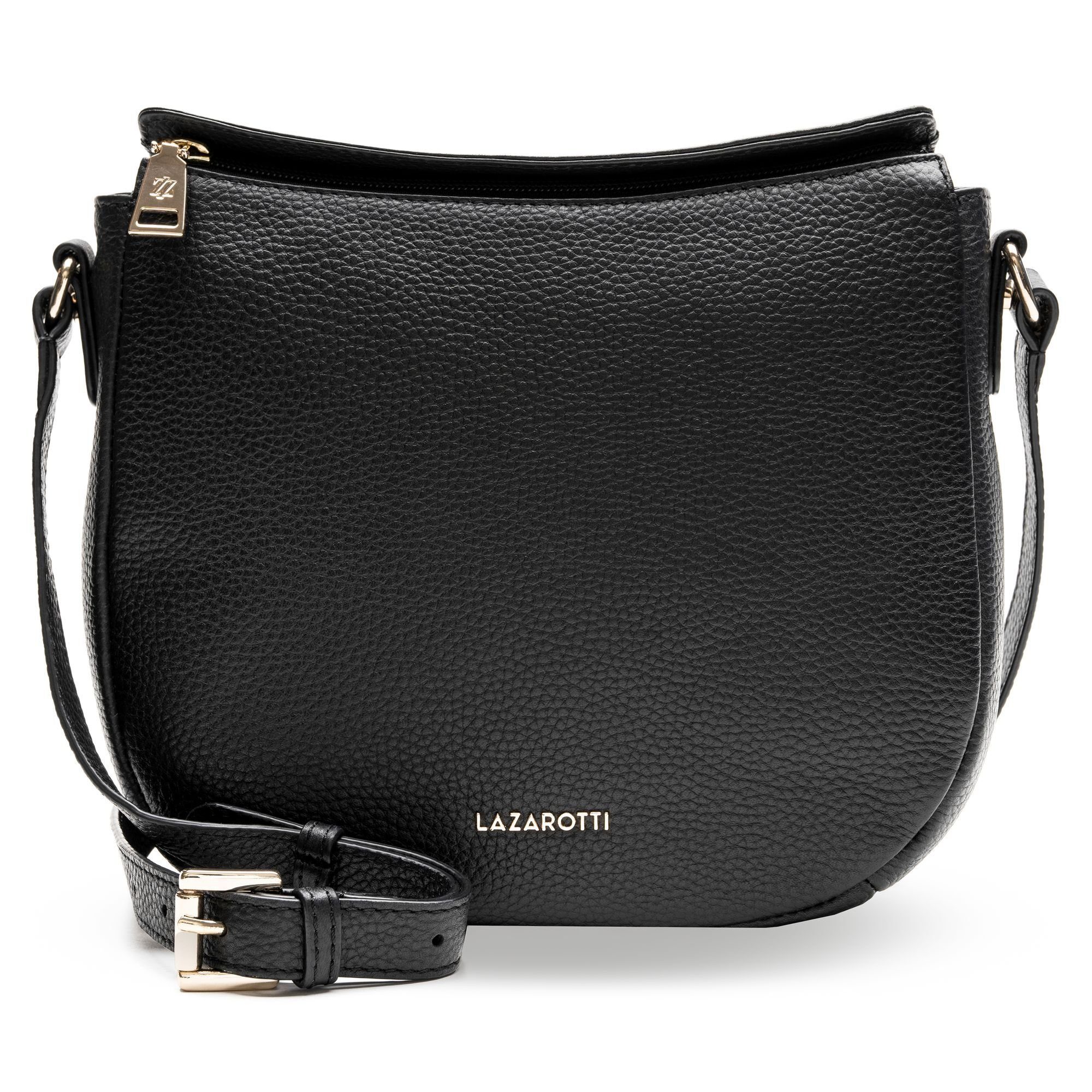Leather, Bologna Umhängetasche black Leder Lazarotti