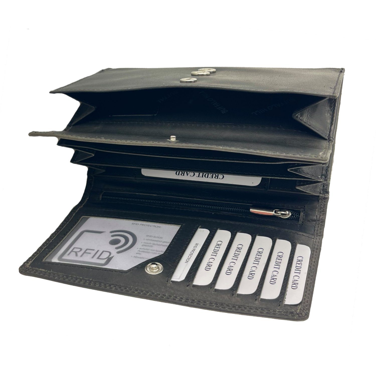 Buffalo Hill Geldbörse Damengeldbörse lang Klassik 2752, echt Leder günstig online kaufen